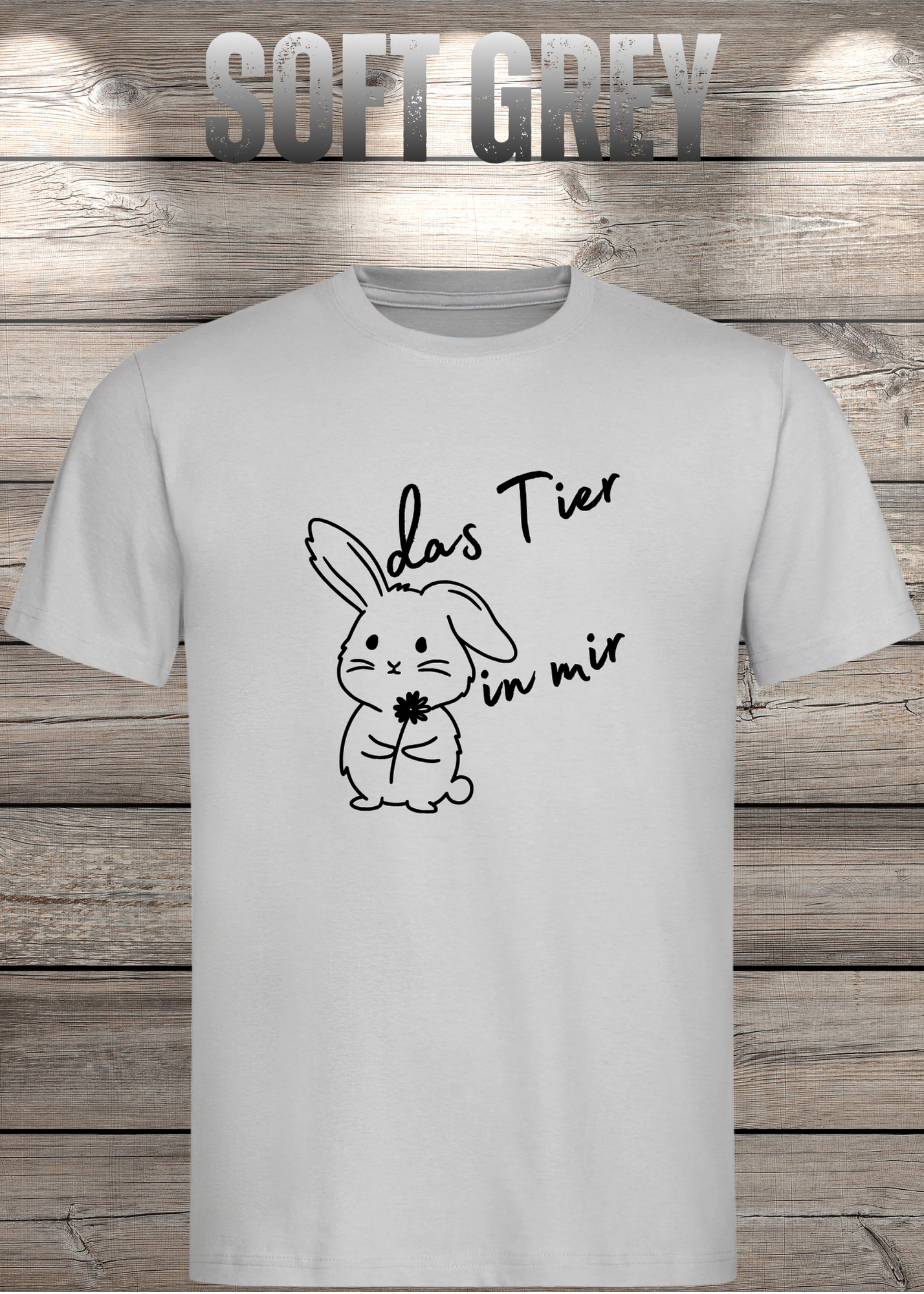 T-Shirt 'Das Tier in mir' - Witziges Spruch-Shirt mit süßem Hasen-Motiv