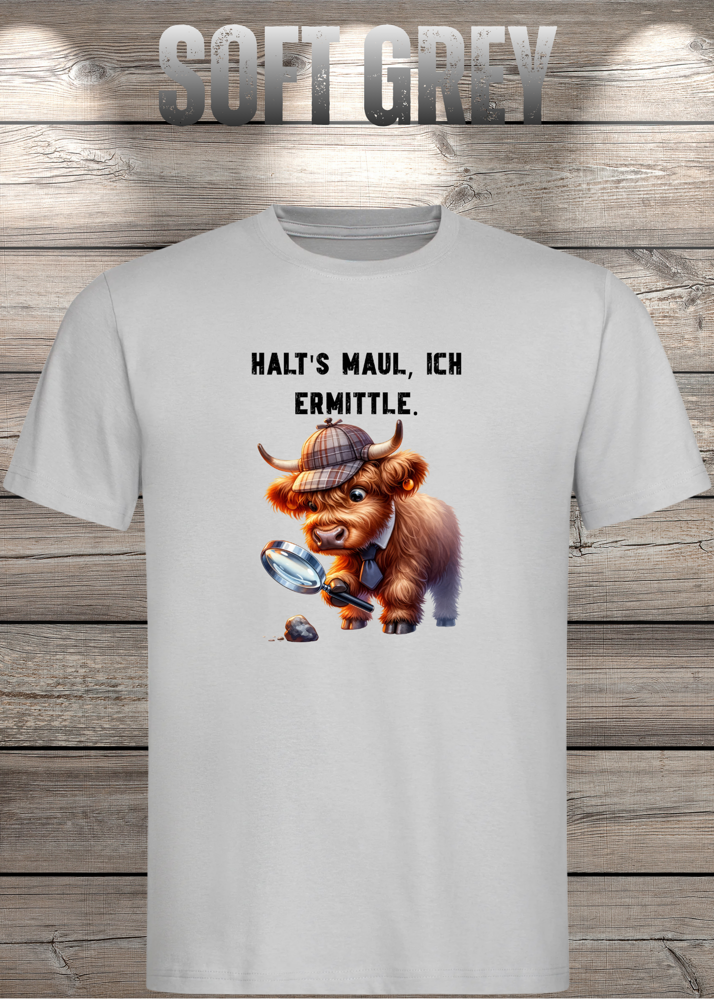 Highland Kuh Unisex T-Shirt - Haltś maul, ich ermittle! - Lustiges Detektiv-Shirt