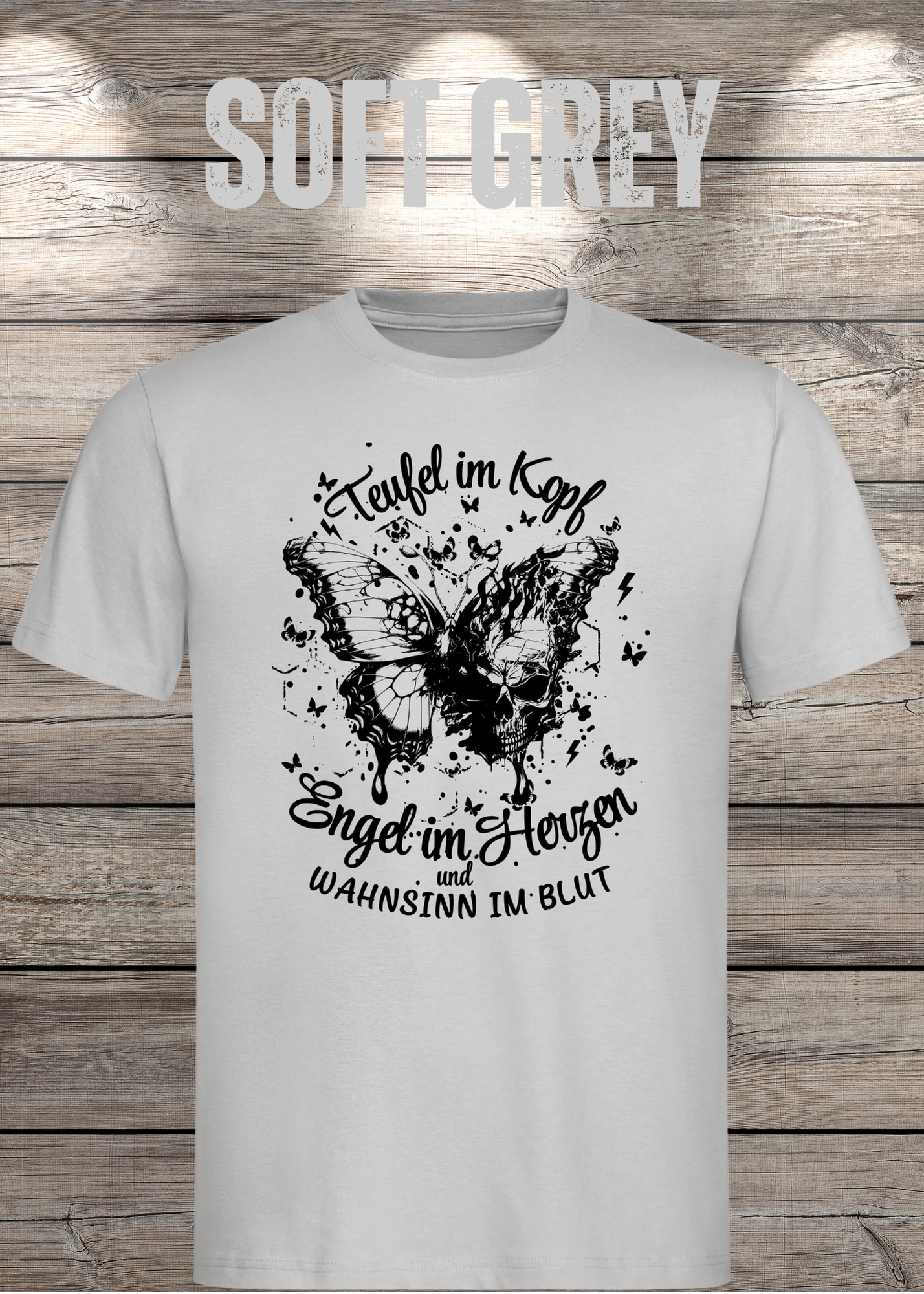 T-Shirt Teufel im Kopf Engel im Herzen Witziges T-Shirt mit Spruch Geschenkidee Unisex
