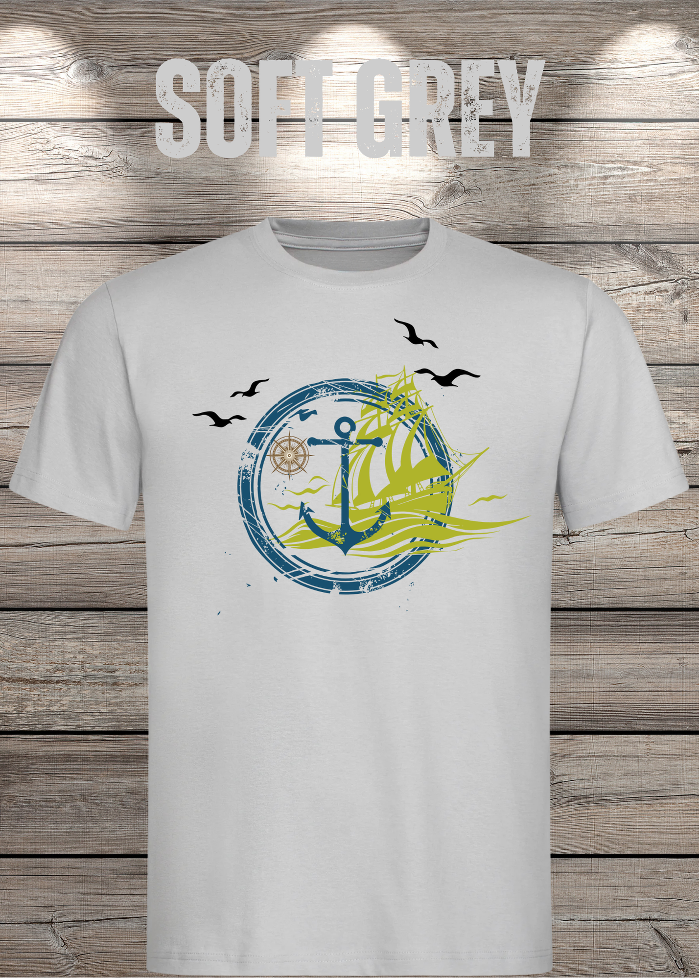 T-Shirt Schiff Anker Kompass Witziges T-Shirt mit Spruch Geschenkidee Freizeit T-Shirt Geburtstagsgeschenk Unisex