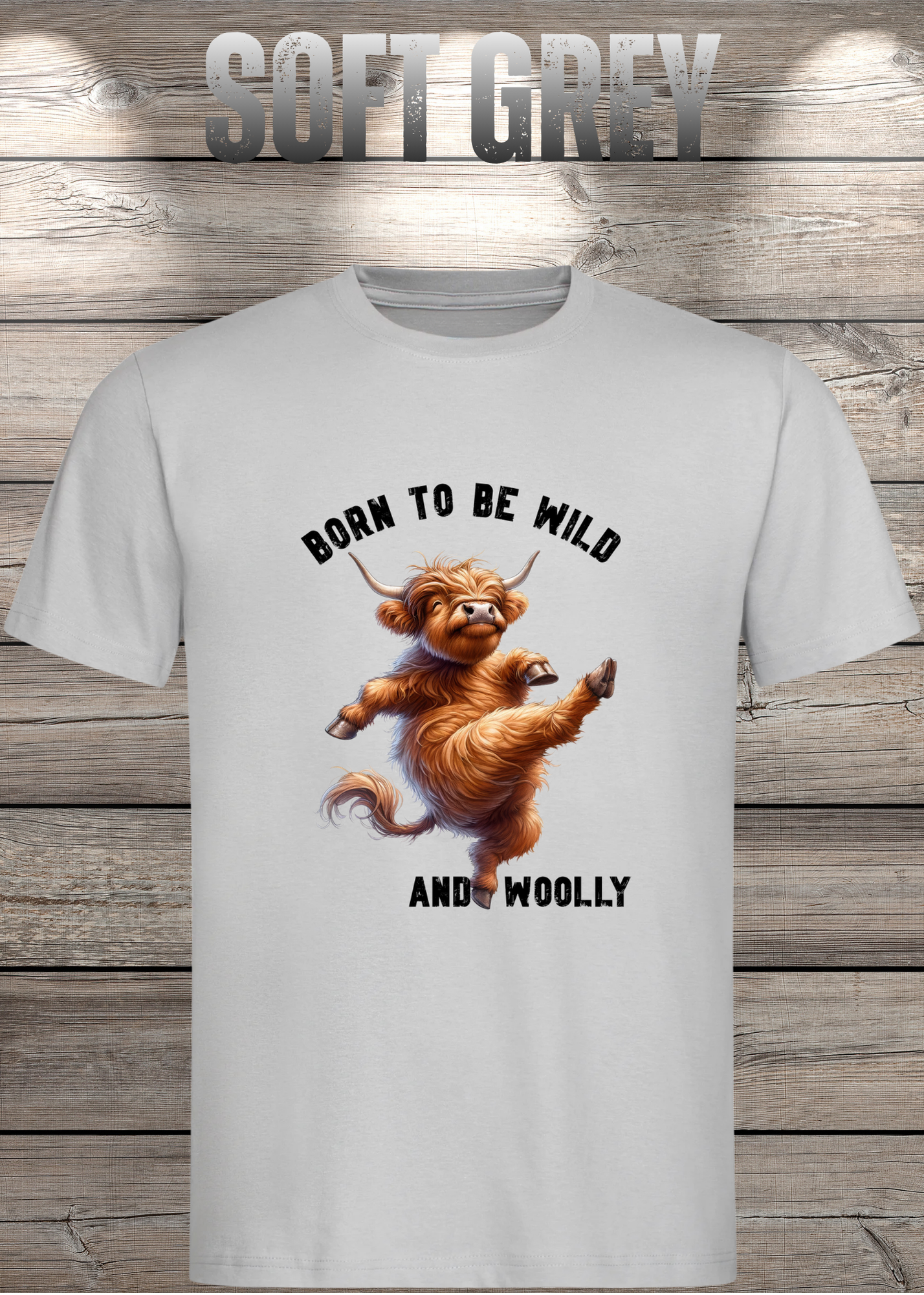 Highland Kuh T-Shirt Born to be Wild and Woolly - Sarkastisches Faulpelz Design