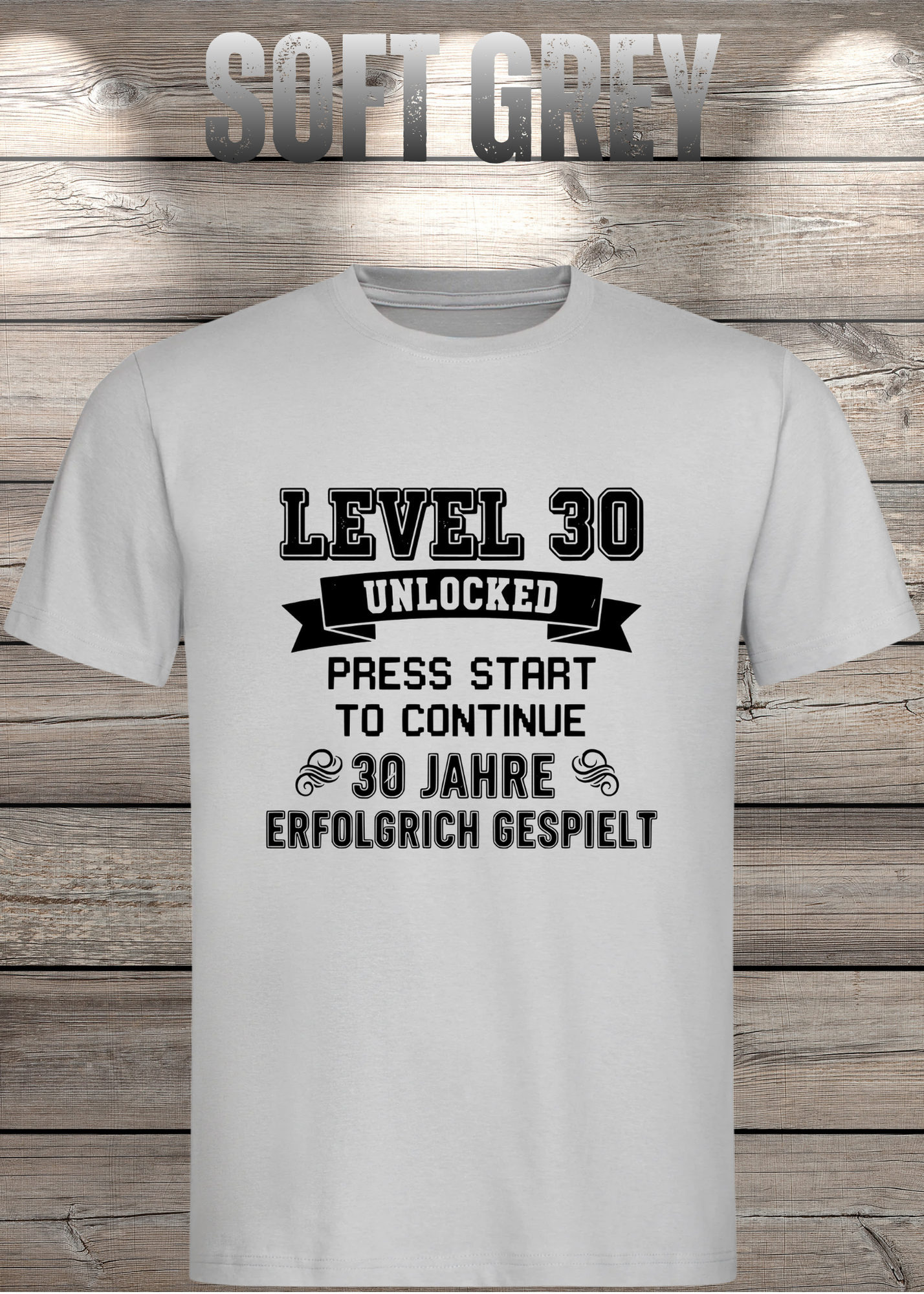 T-Shirt Unisex 'Level 30' - 30er Geburtstag Gamer-Shirt für Levelaufsteiger