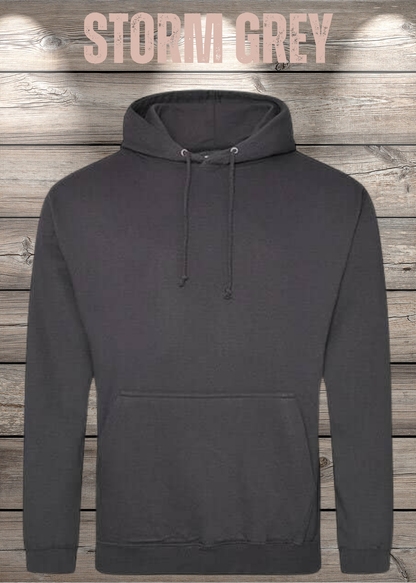 Hoodie Unisex mit Wunschmotiv bedrucken in Storm Grey.