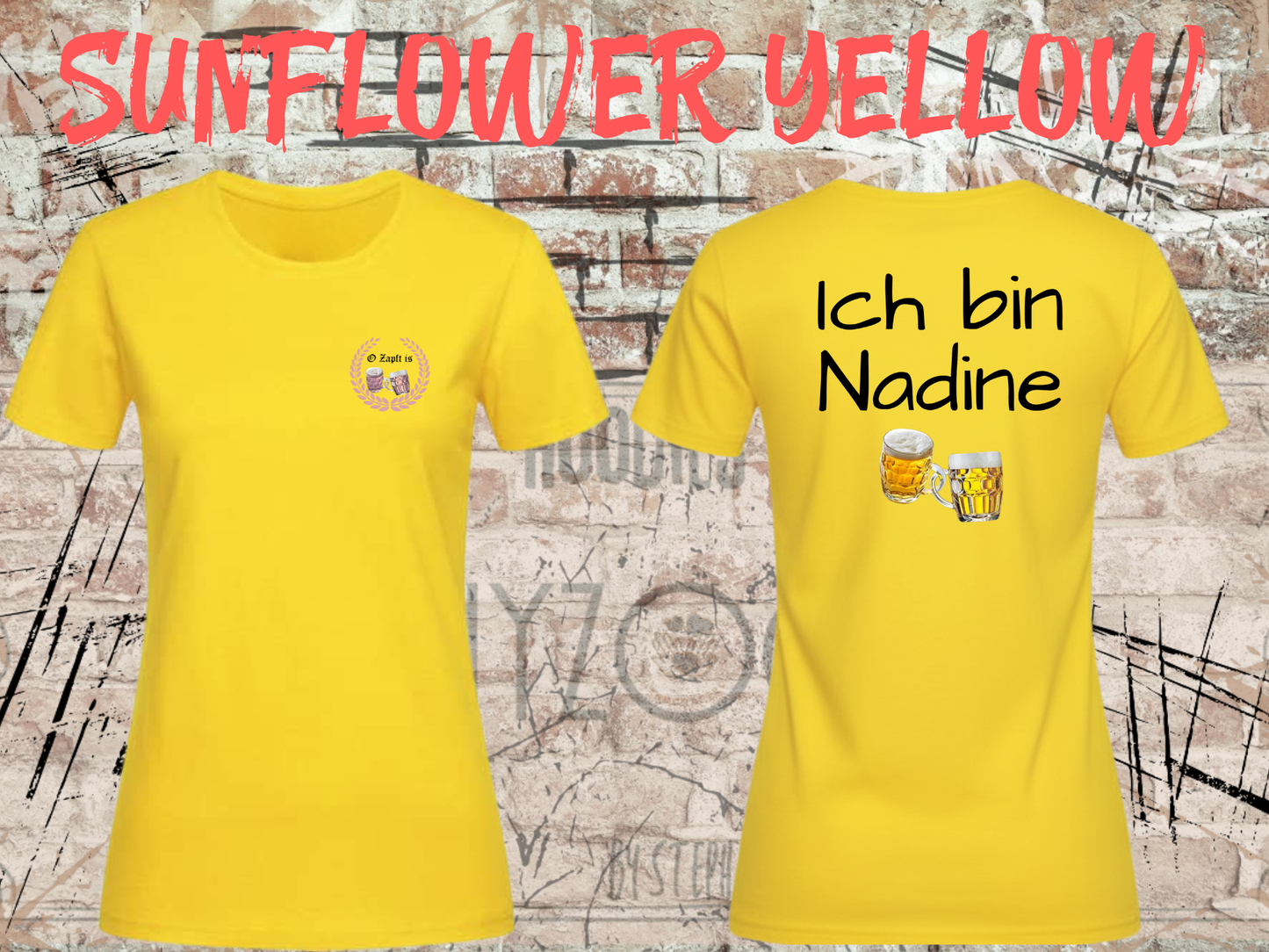 Damen T-Shirt O Zapft is / Ich bin (Name) das Partnershirt zu 'Falls ich betrunken bin, bringt mich zu (Name)Personalisierbar-Wiesn Geschenk