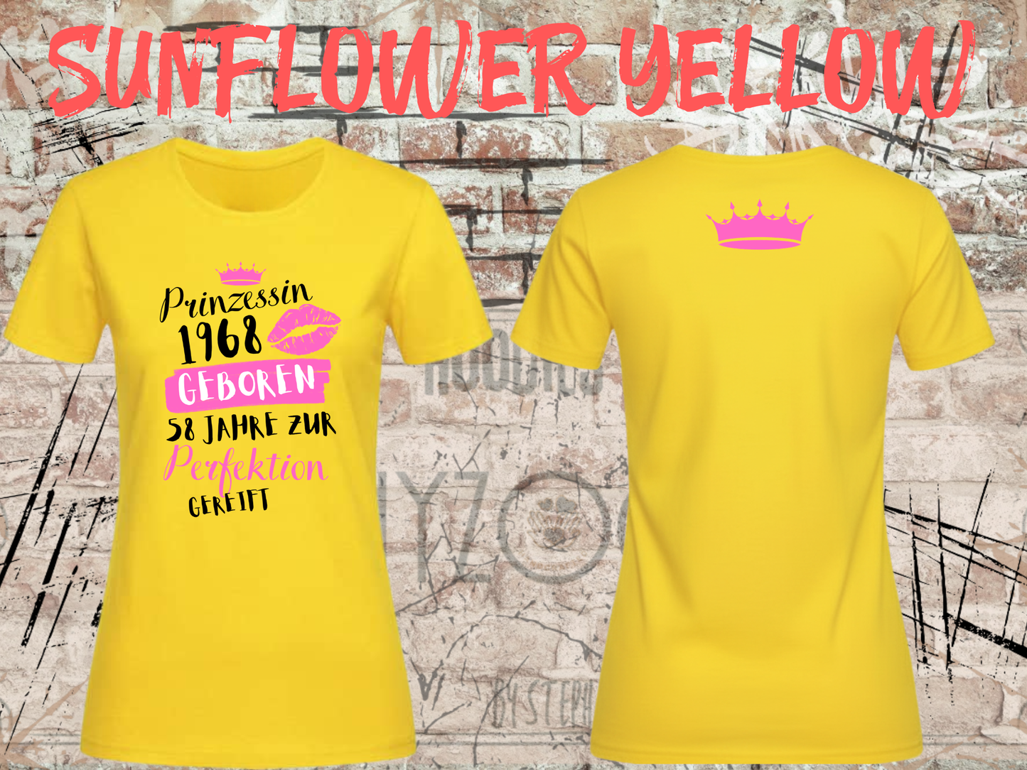 T-Shirt Prinzessin 1968 - 58 Jahre zur Perfektion gereift - Personalisierbar mit Geburtsjahr & Alter