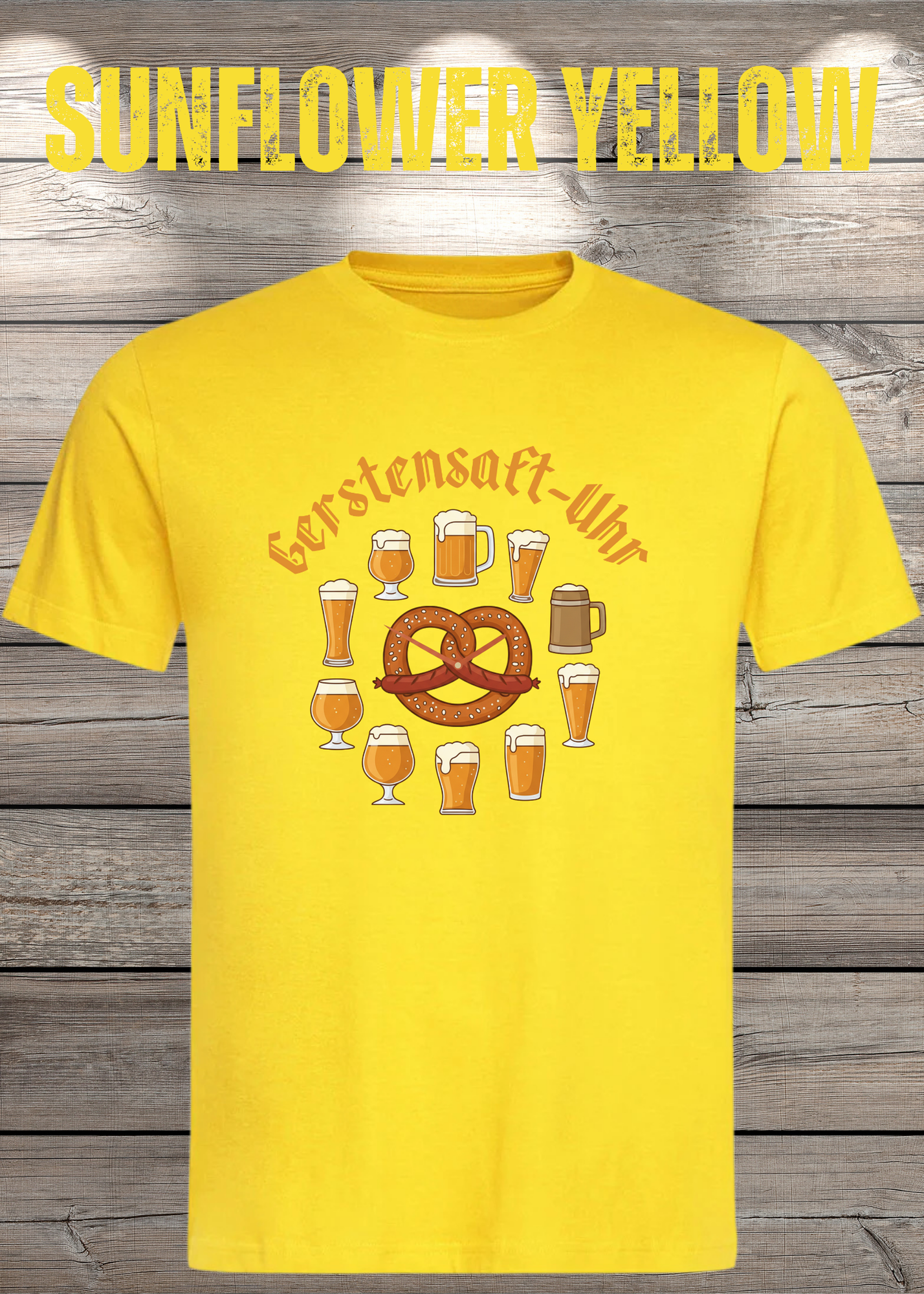 T-Shirt Gerstensaft Uhr Bieruhr Geschenkidee T-Shirt Freizeit T-Shirt Unisex in vielen Farben und Größen