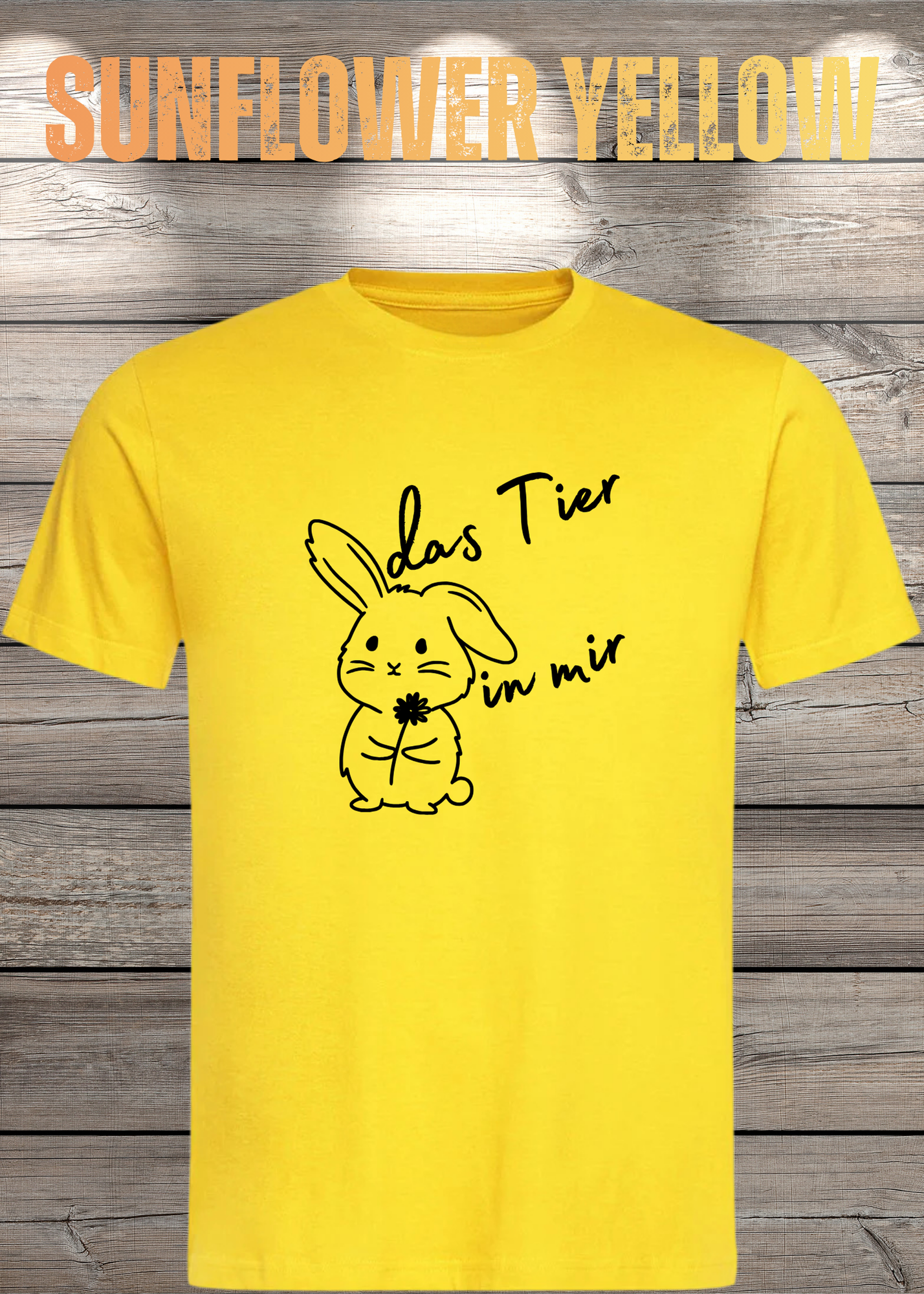 T-Shirt 'Das Tier in mir' - Witziges Spruch-Shirt mit süßem Hasen-Motiv