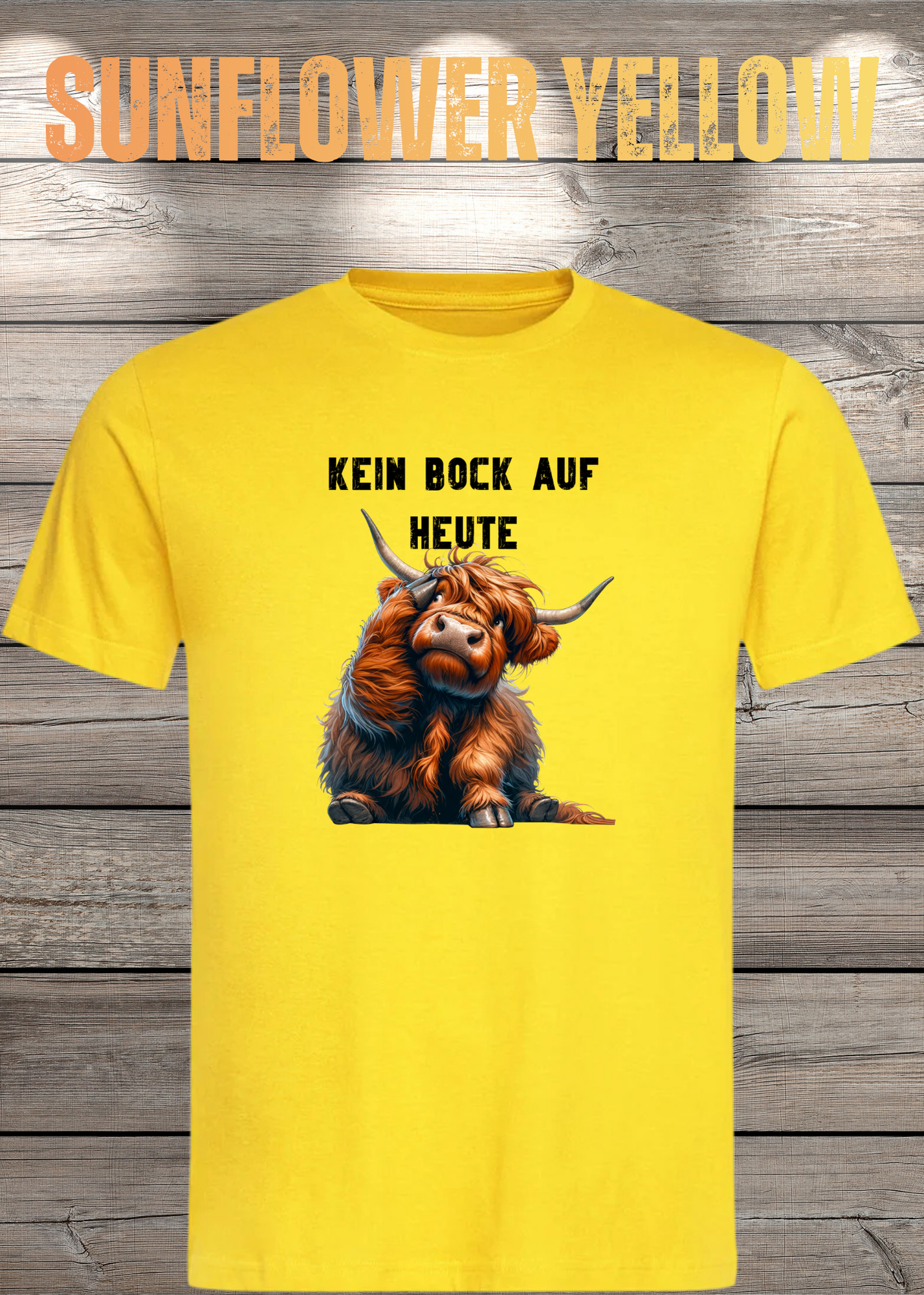 Highland Kuh Unisex T-Shirt Kein Bock auf heute - Montags-Mood