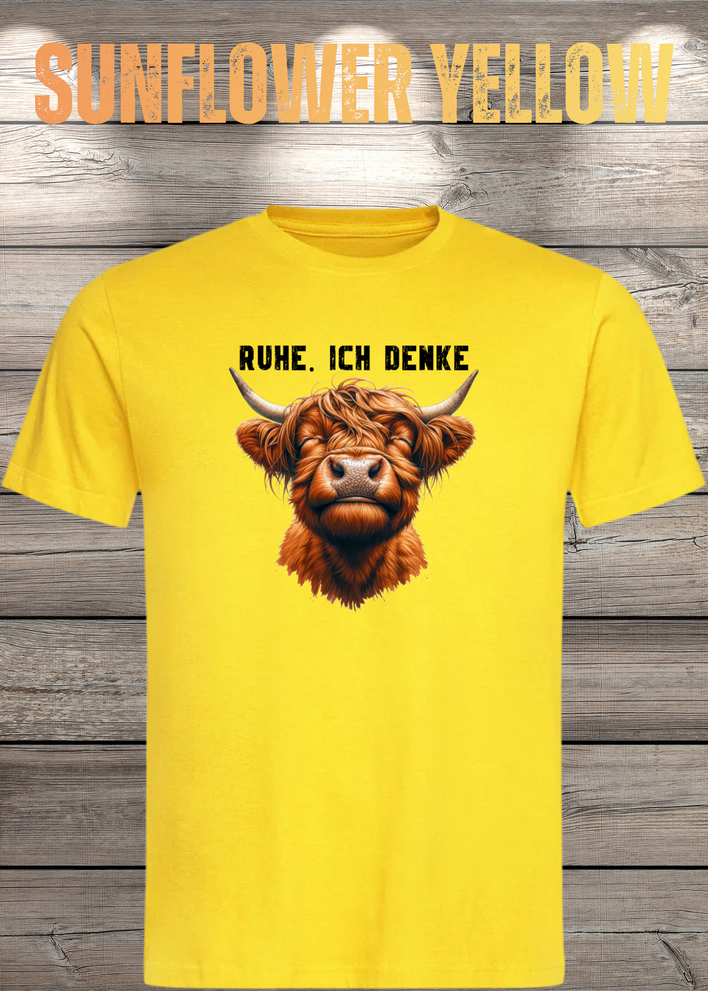 Highland Kuh Unisex T-Shirt - Ruhe! Ich denke...