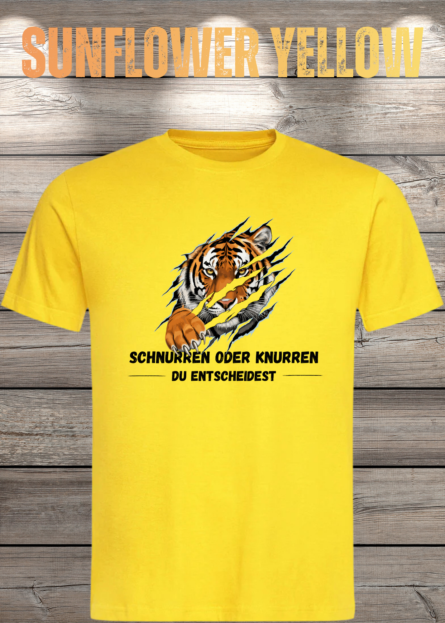 Tiger T-Shirt Unisex - Schnurren oder Knurren Du Entscheidest - Lustiges Raubtier-Shirt