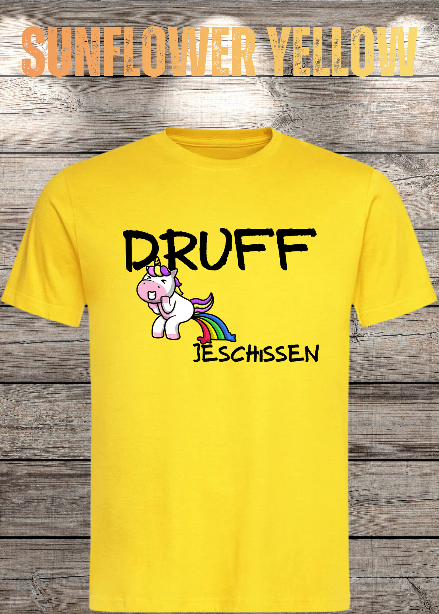T-Shirt Druff jeschissen Einhorn - Lustige Sprüche Geschenkidee Geburtstag Freizeit Unisex