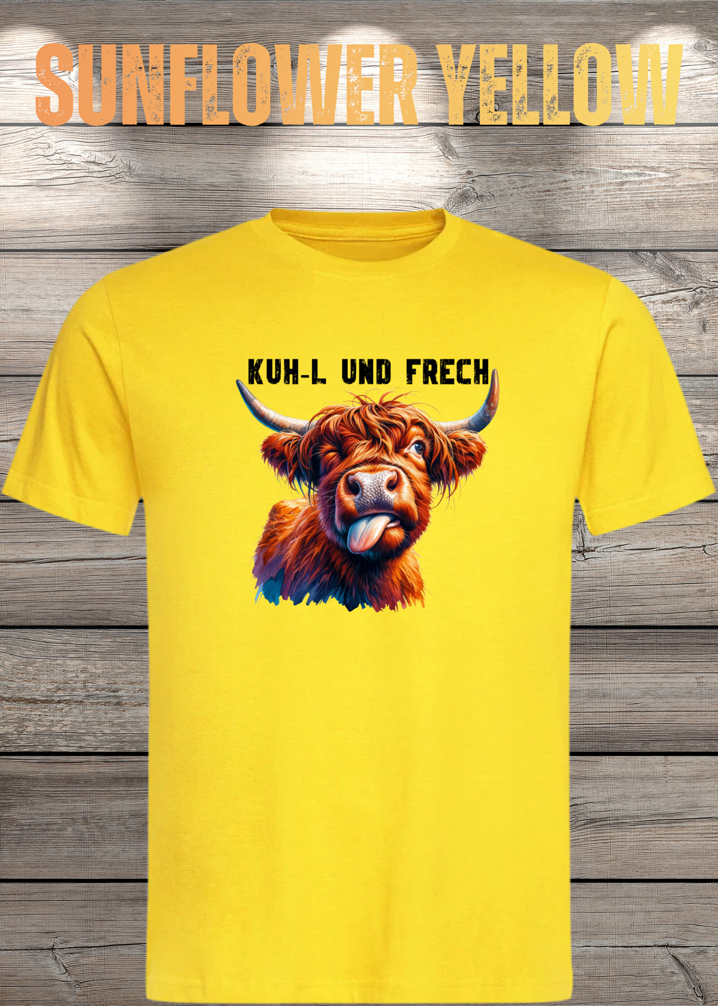Highland Kuh Unisex T-Shirt Kuh-l und frech! Zottel-Power