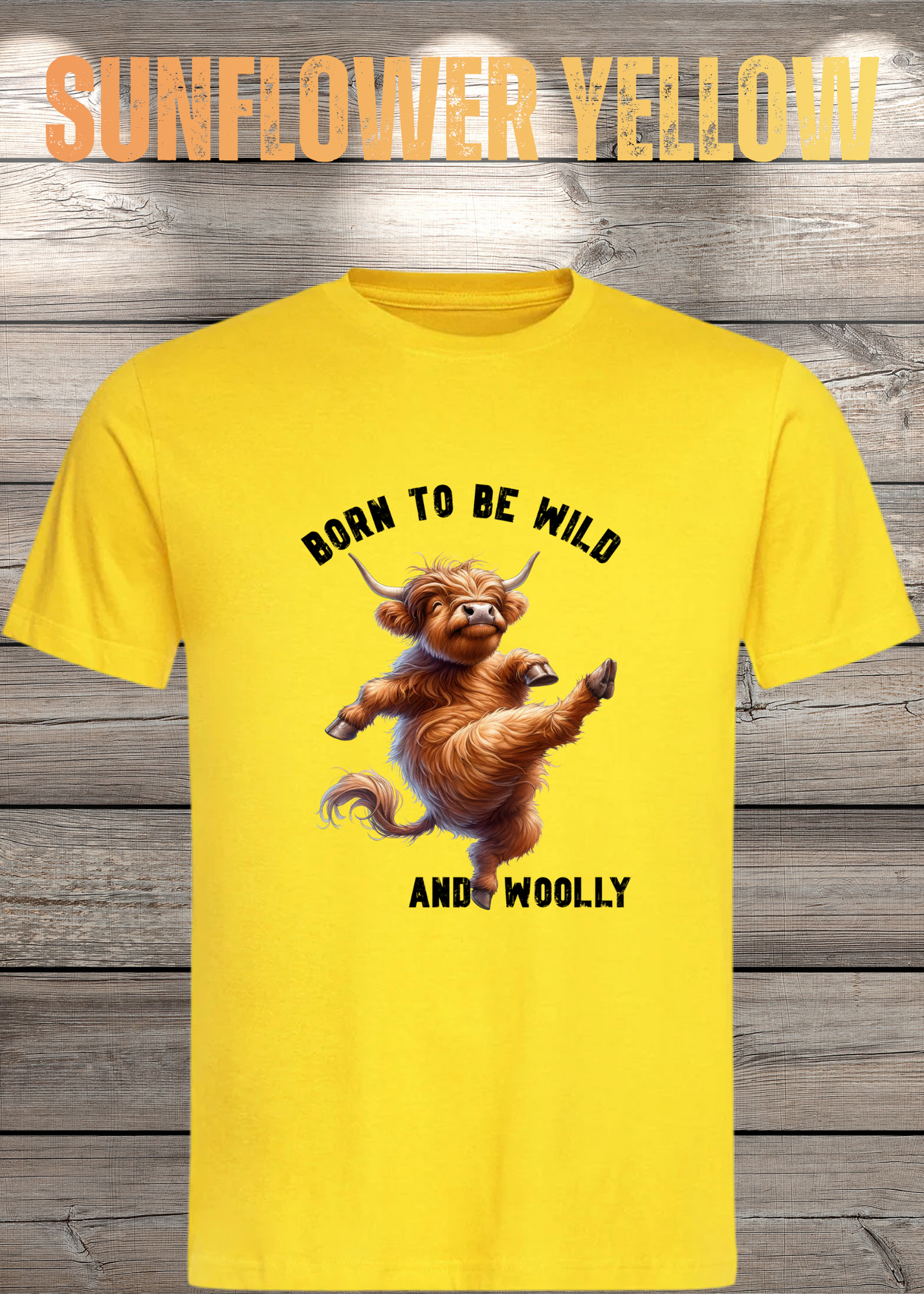 Highland Kuh T-Shirt Born to be Wild and Woolly - Sarkastisches Faulpelz Design