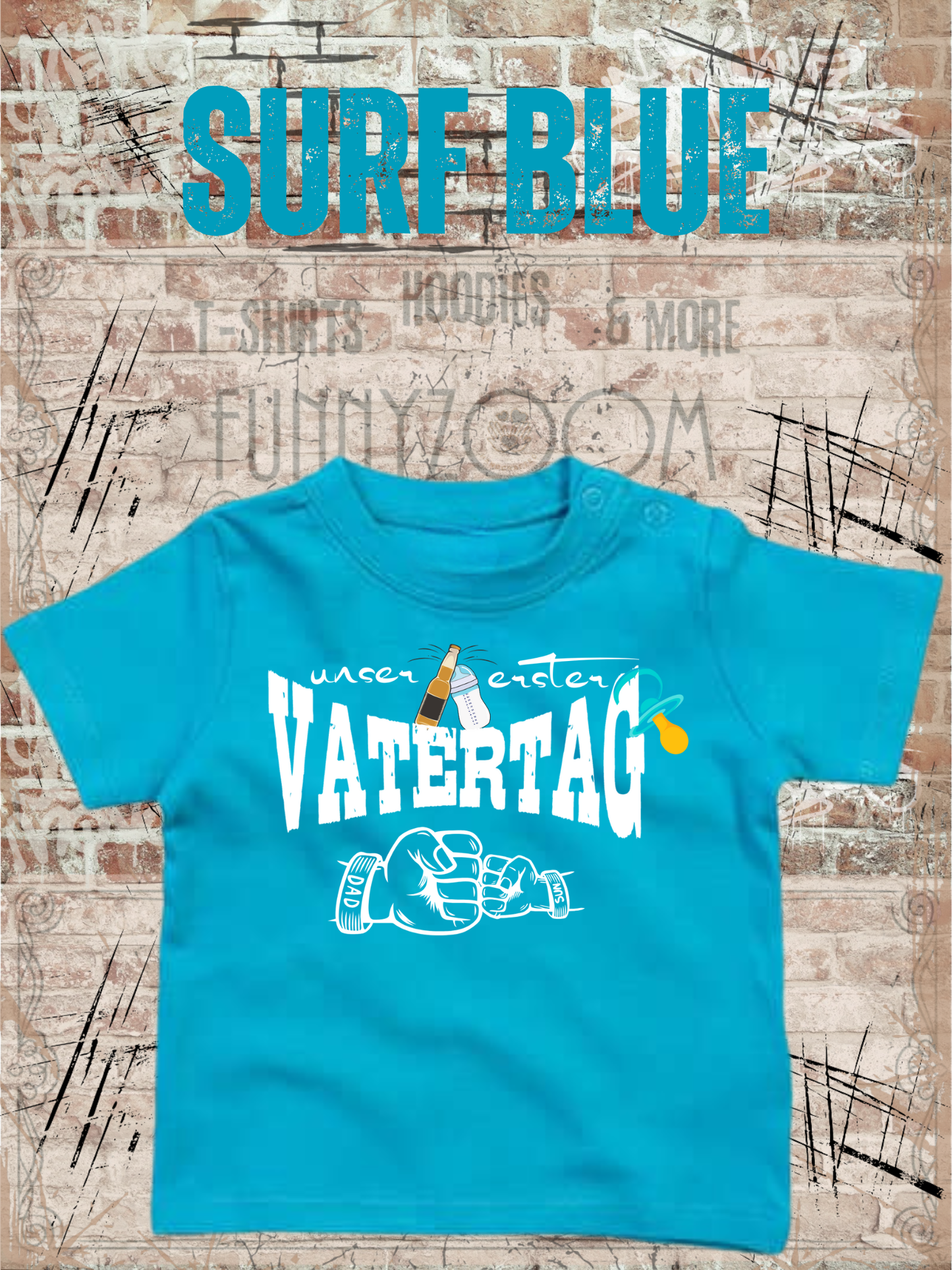 Baby Jungen T-Shirt Unser erster Vatertag Süße Geschenkidee Papa Witziges Baby Shirt