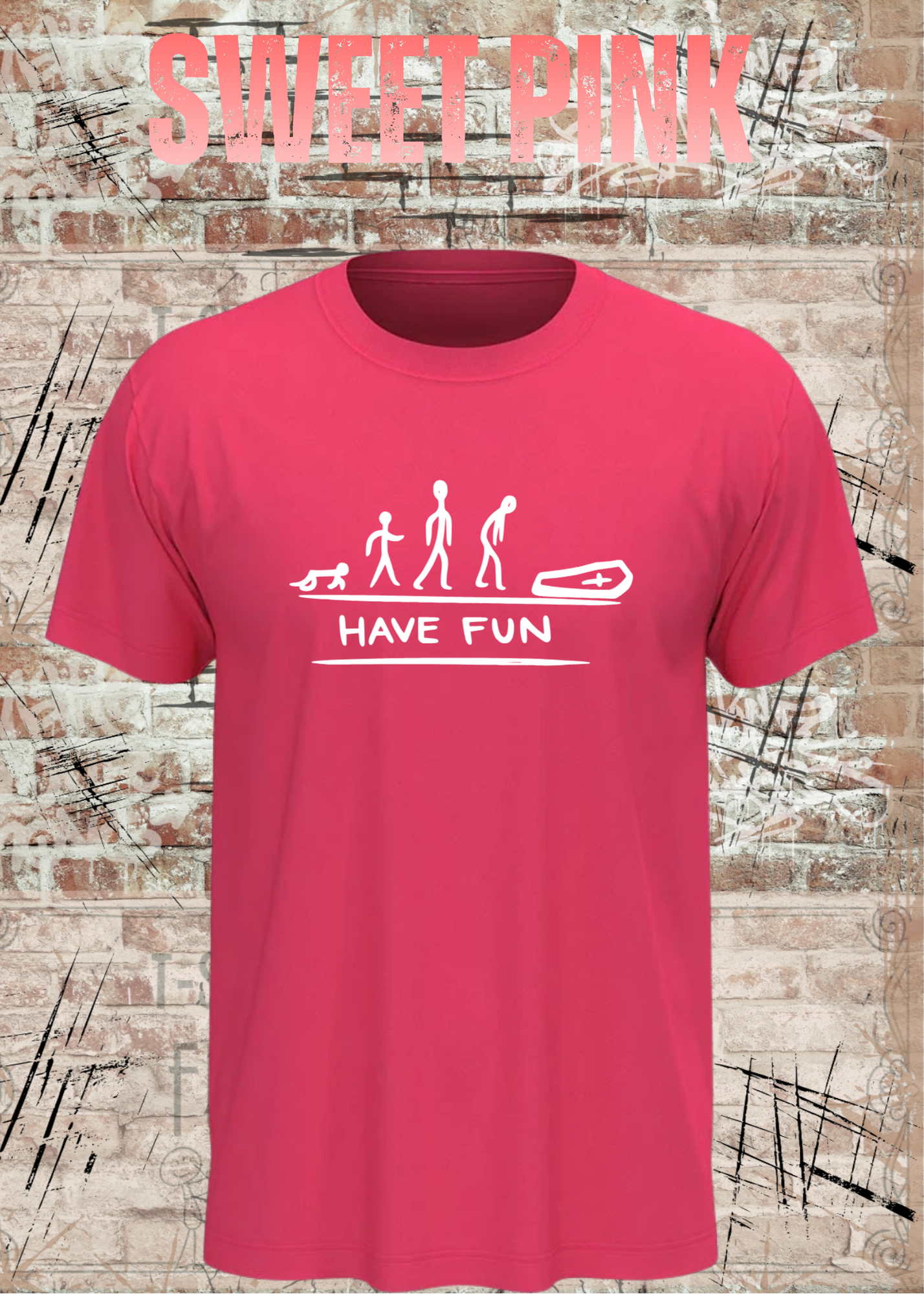 Have Fun Evolution Herren Damen Unisex T-Shirt | Lustiges Fun Shirt mit Strichmännchen Humor