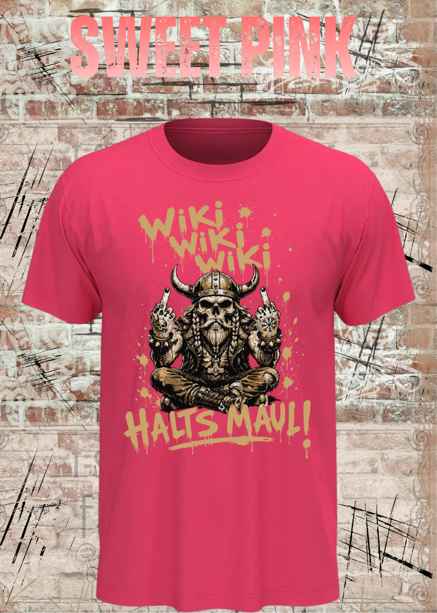 Wiki Wiki Wiki Halt’s Maul T-Shirt – Freches Wikinger Statement Shirt