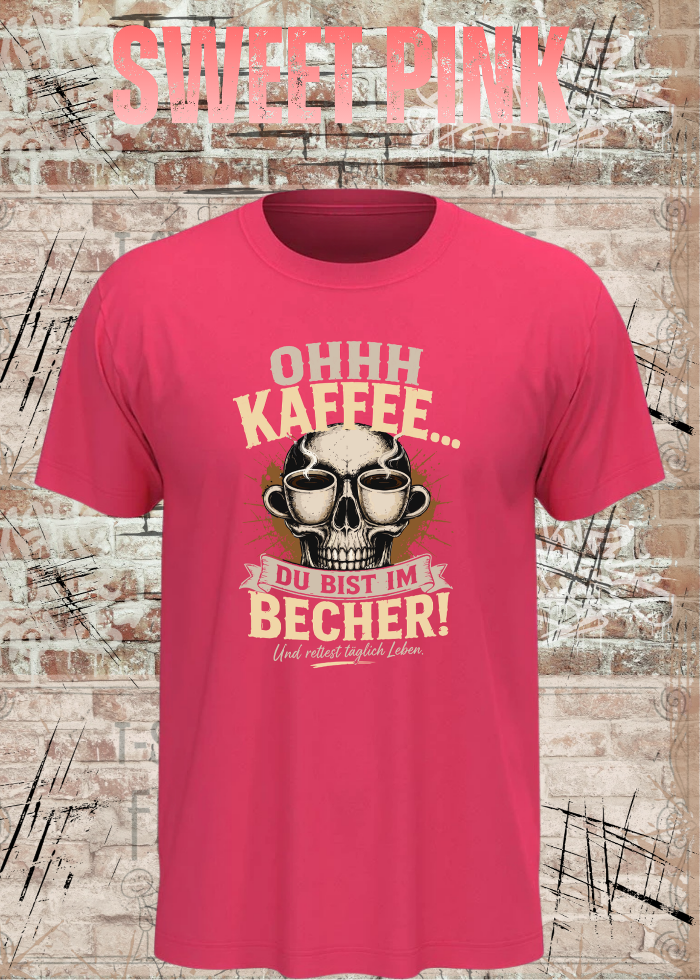 Ohhh Kaffee T-Shirt – Lustiges Kaffee Shirt mit Totenkopf für Kaffeeliebhaber