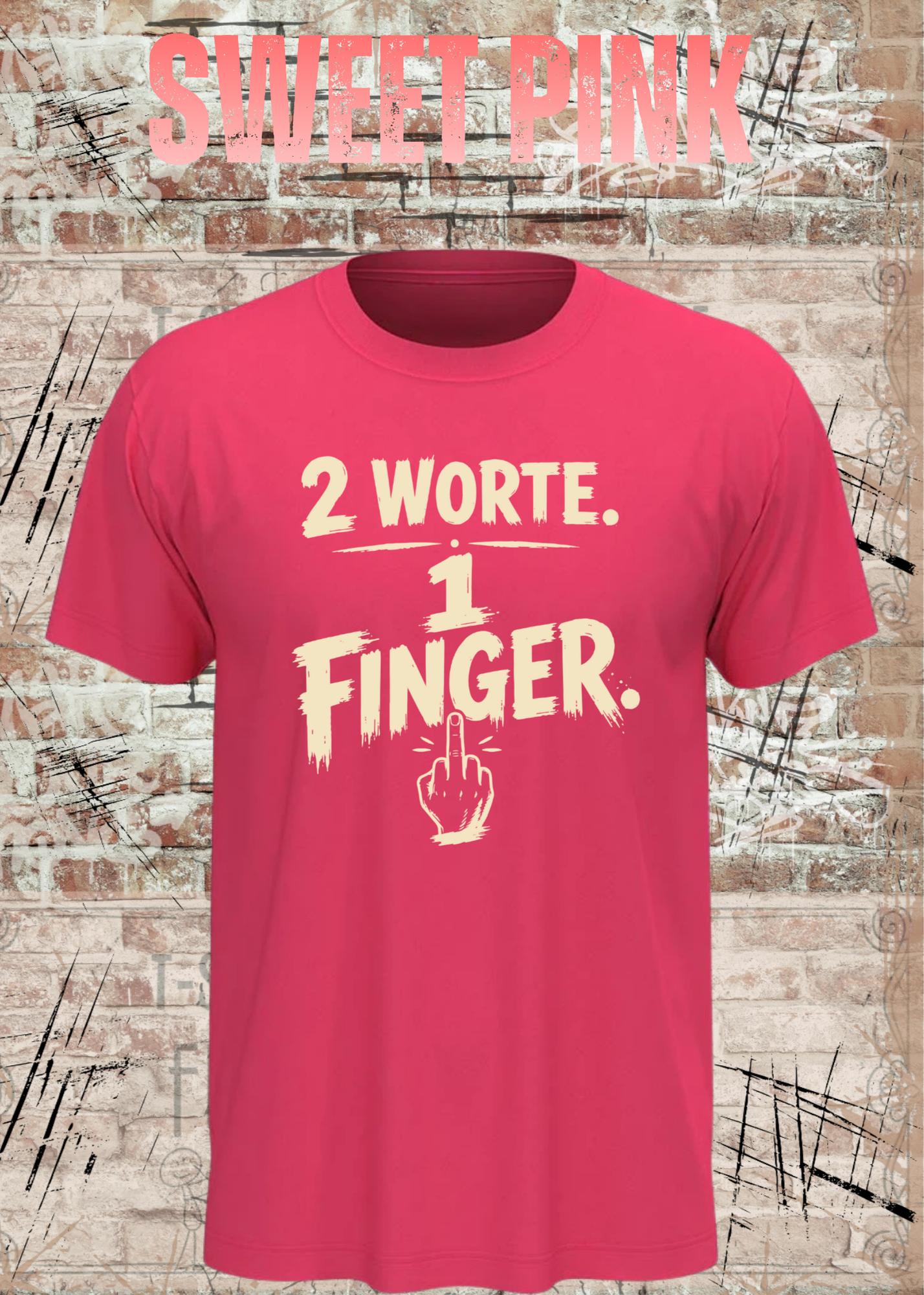 2 Worte. 1 Finger. – Freches Unisex T-Shirt