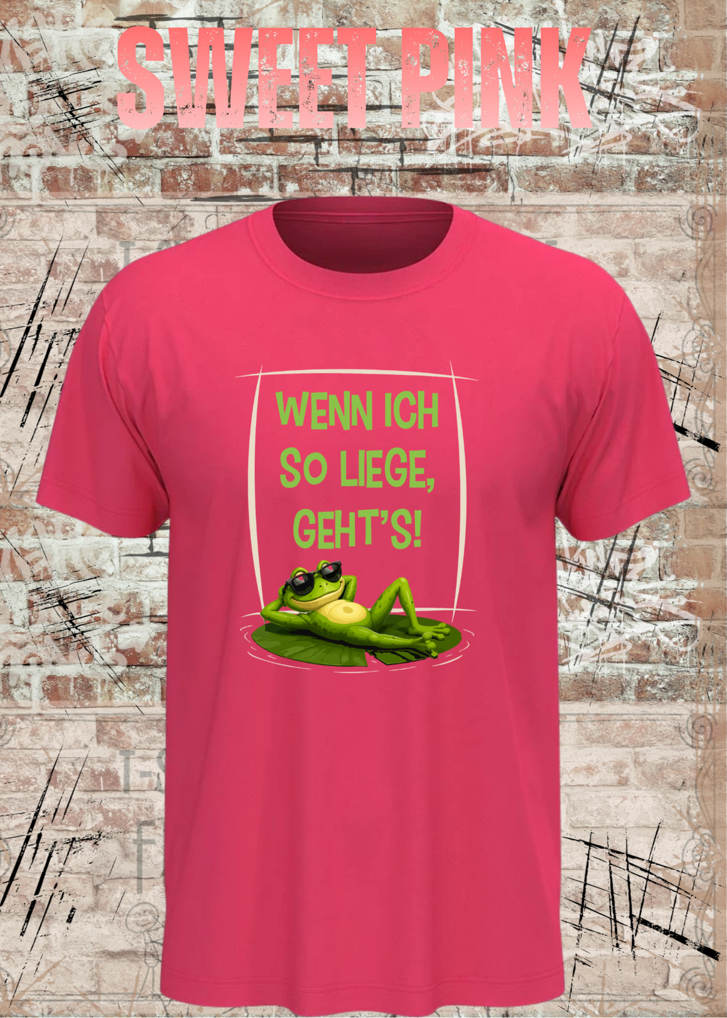 Wenn ich so liege, geht's! Frosch T-Shirt – Lustiges Fun Shirt mit chilligem Frosch
