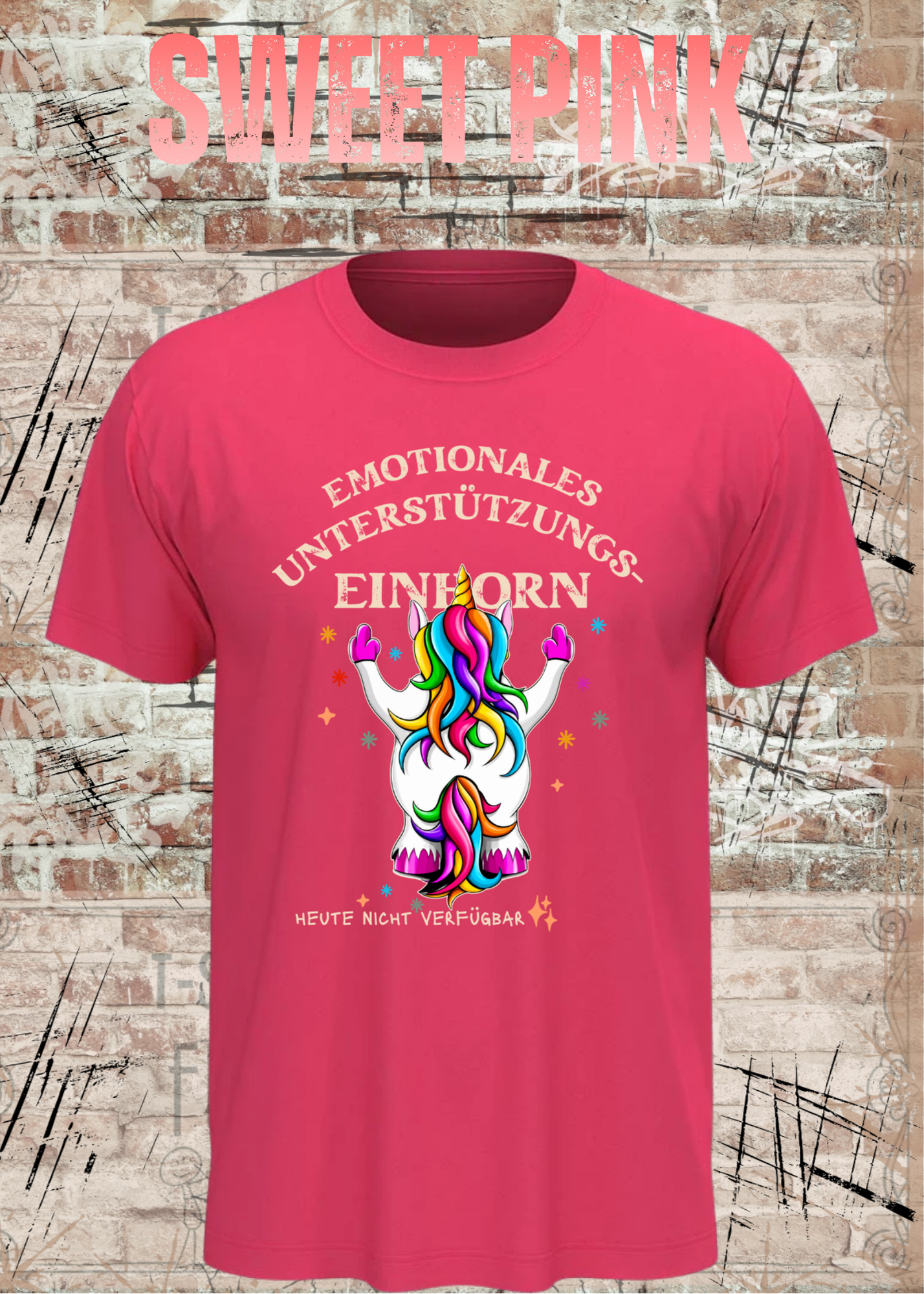 Emotionales Unterstützungs-Einhorn T-Shirt – Lustiges Unicorn Shirt Damen Herren