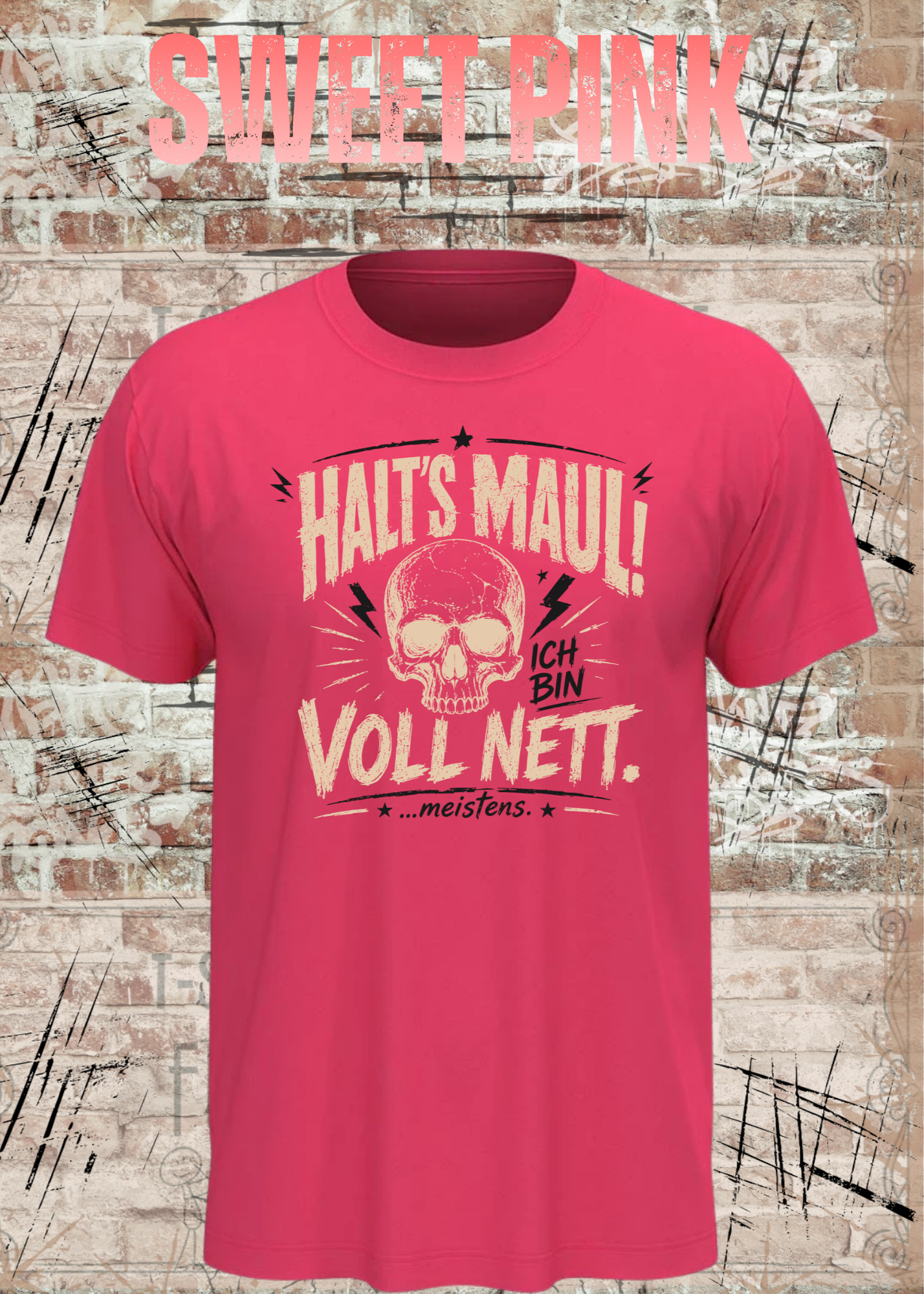 Halt's Maul! Ich bin voll nett... meistens. – Lustiges Vintage Unisex T-Shirt