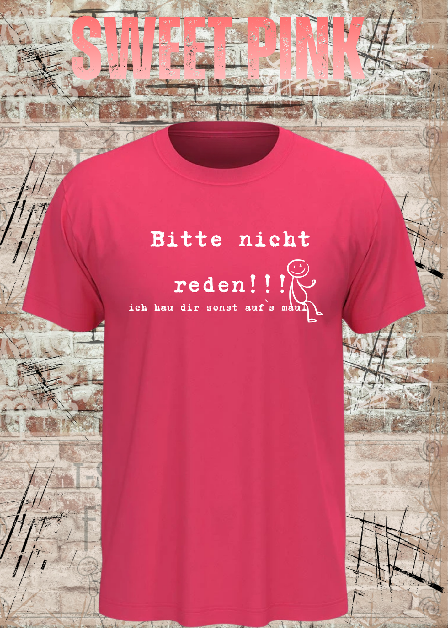Bitte Nicht Reden T-Shirt – Lustiger Sarkasmus Spruch Unisex Shirt Schwarz Weiß