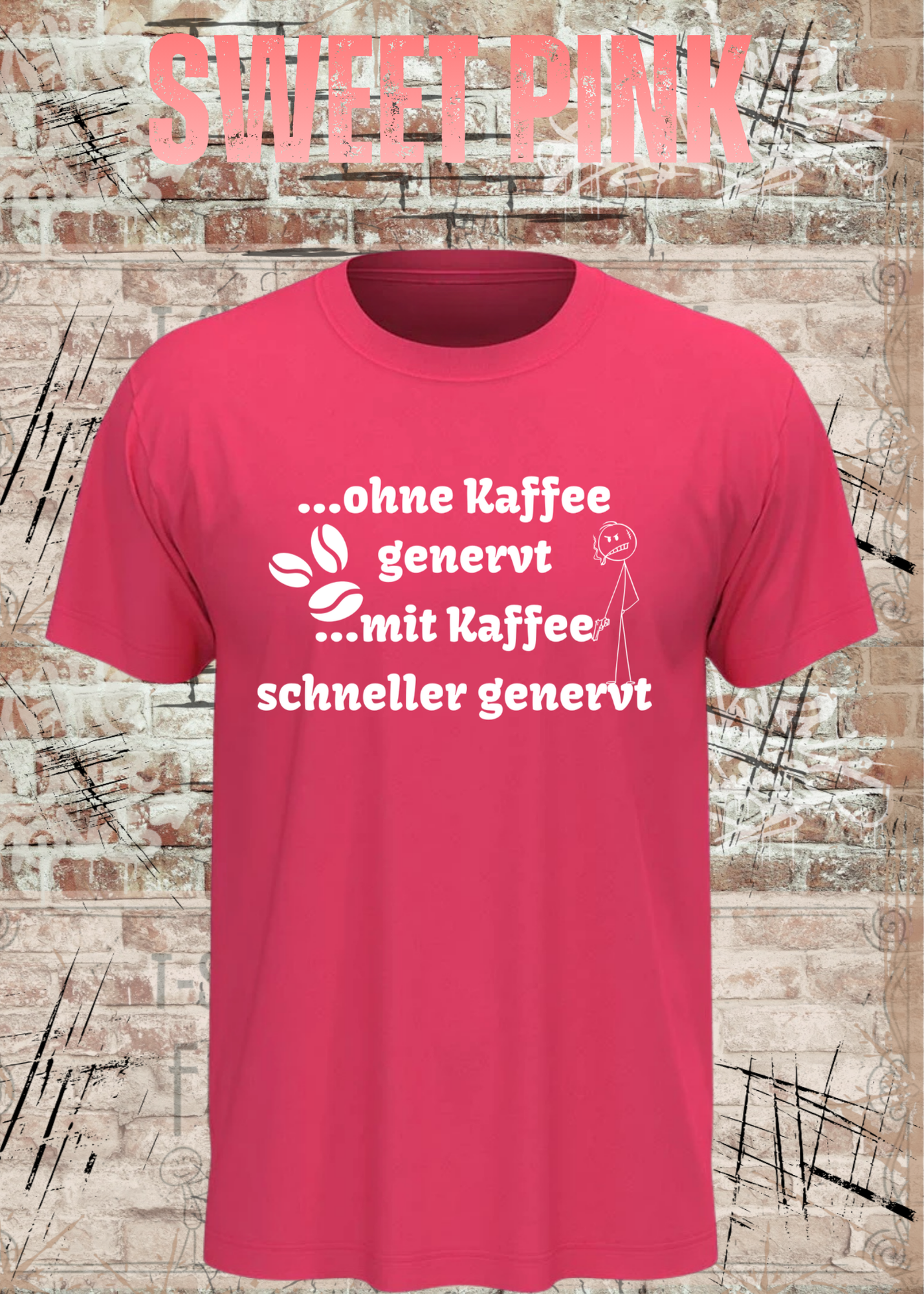 Ohne Kaffee genervt T-Shirt – Lustiges Kaffee Shirt