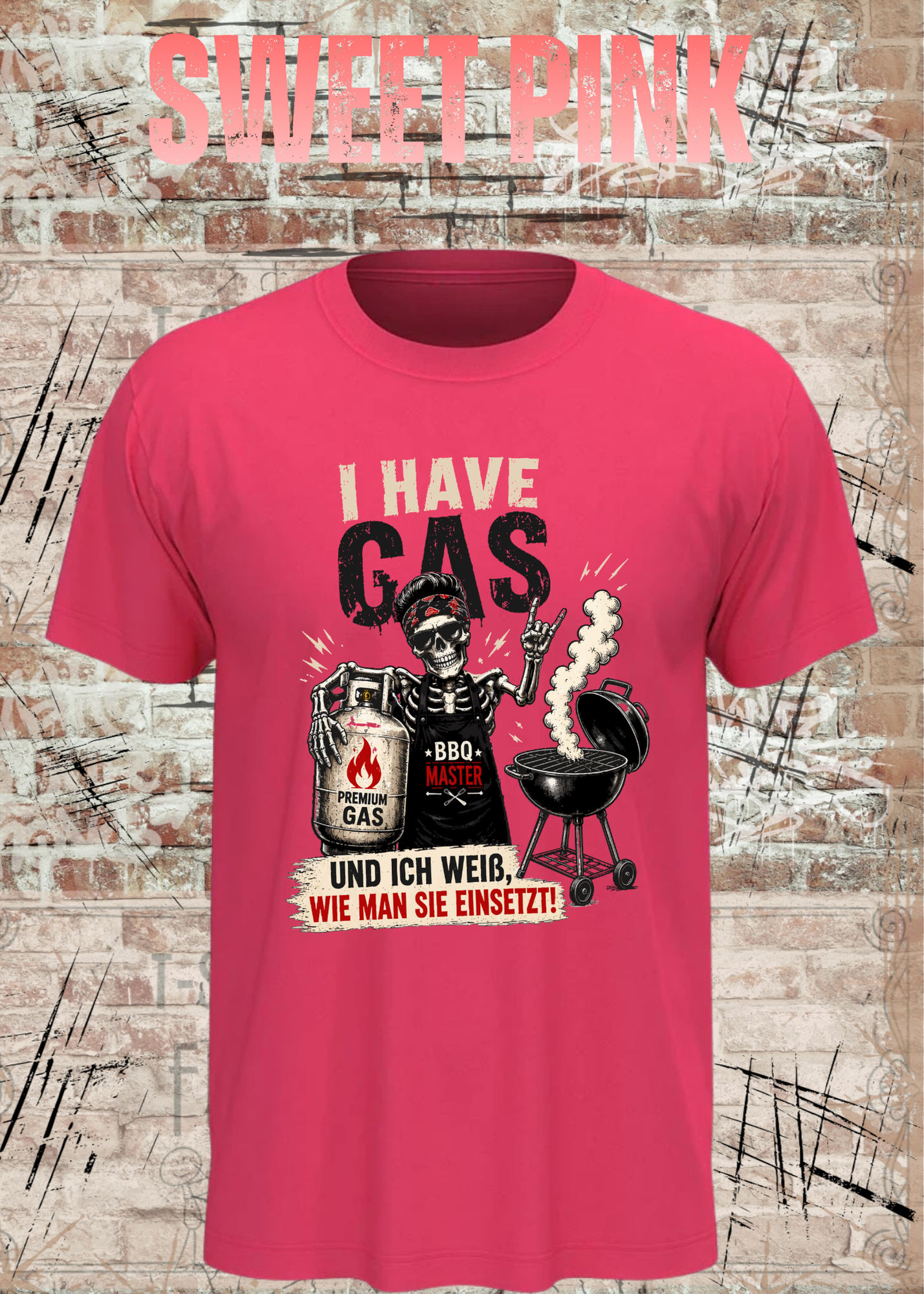 Grillmeister T-Shirt „I Have Gas“ – Skelett BBQ