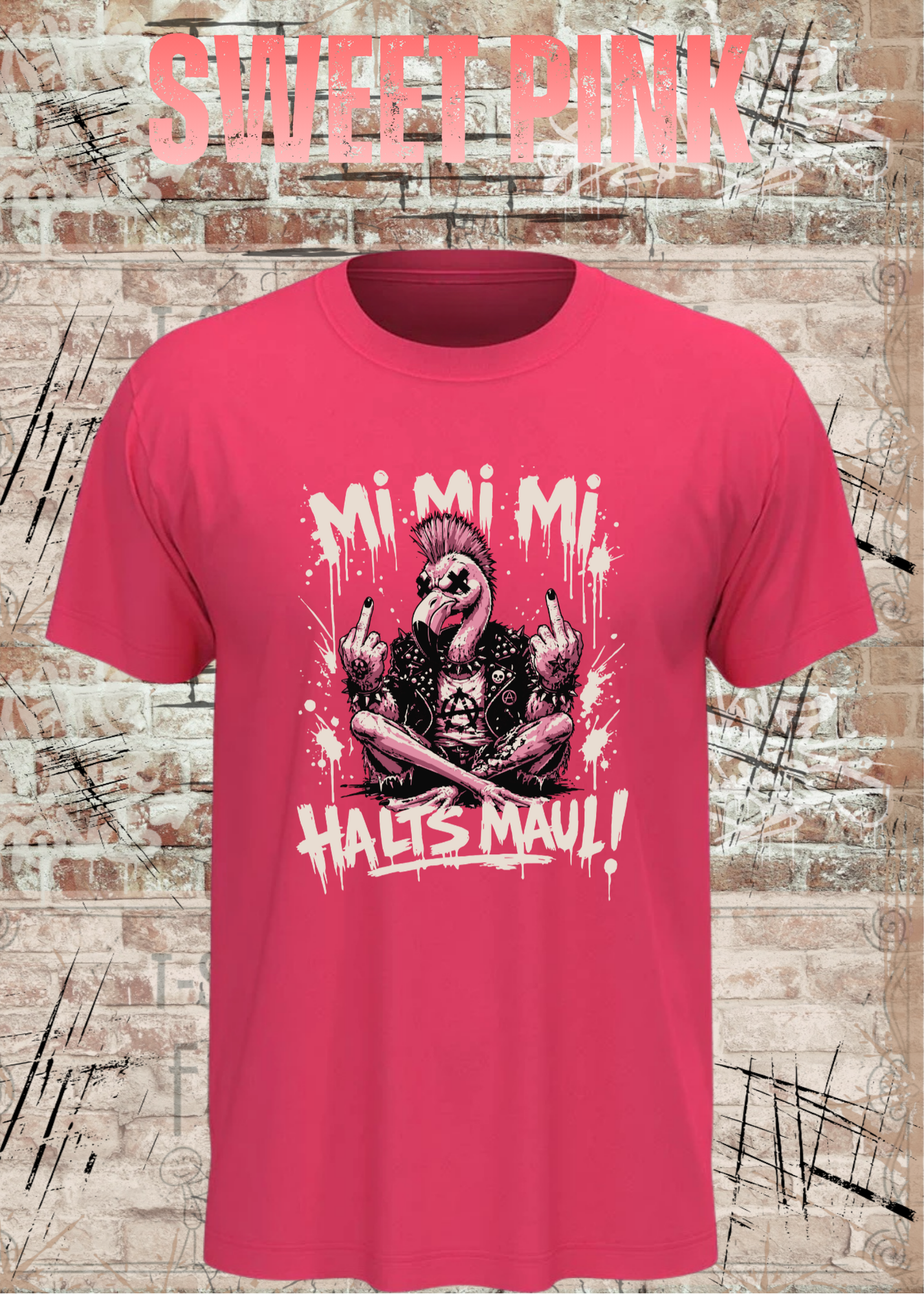 Mi Mi Mi Halt’s Maul Flamingo T-Shirt – Freches Punk Statement Shirt