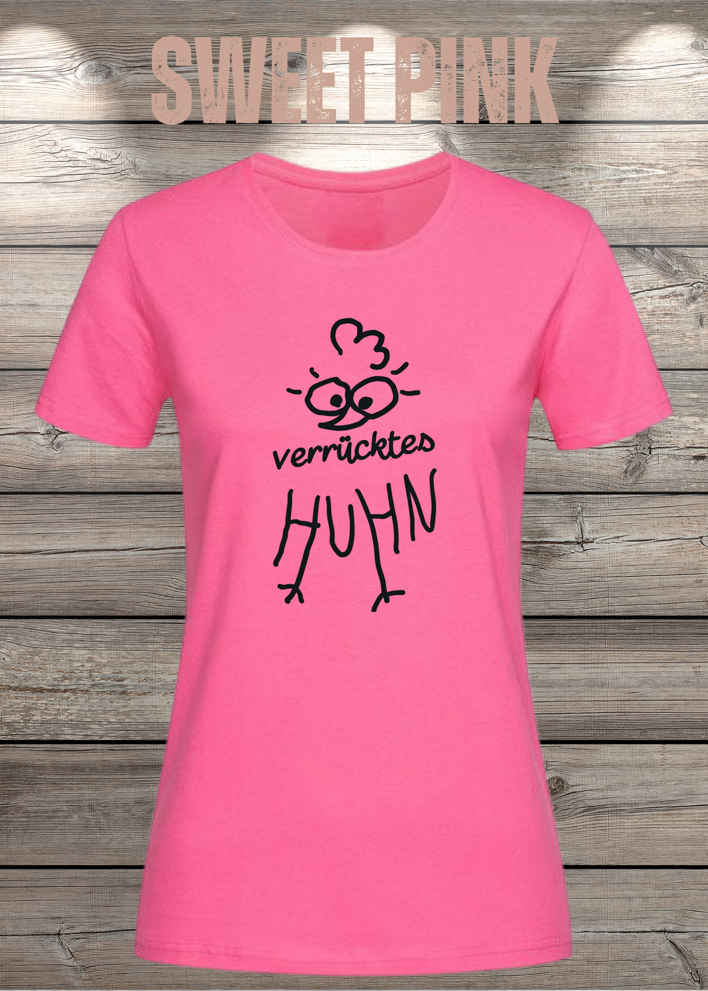 Verrücktes Huhn Damen T-Shirt | Lustiges Huhn Shirt | Witziges Fun Shirt für Frauen