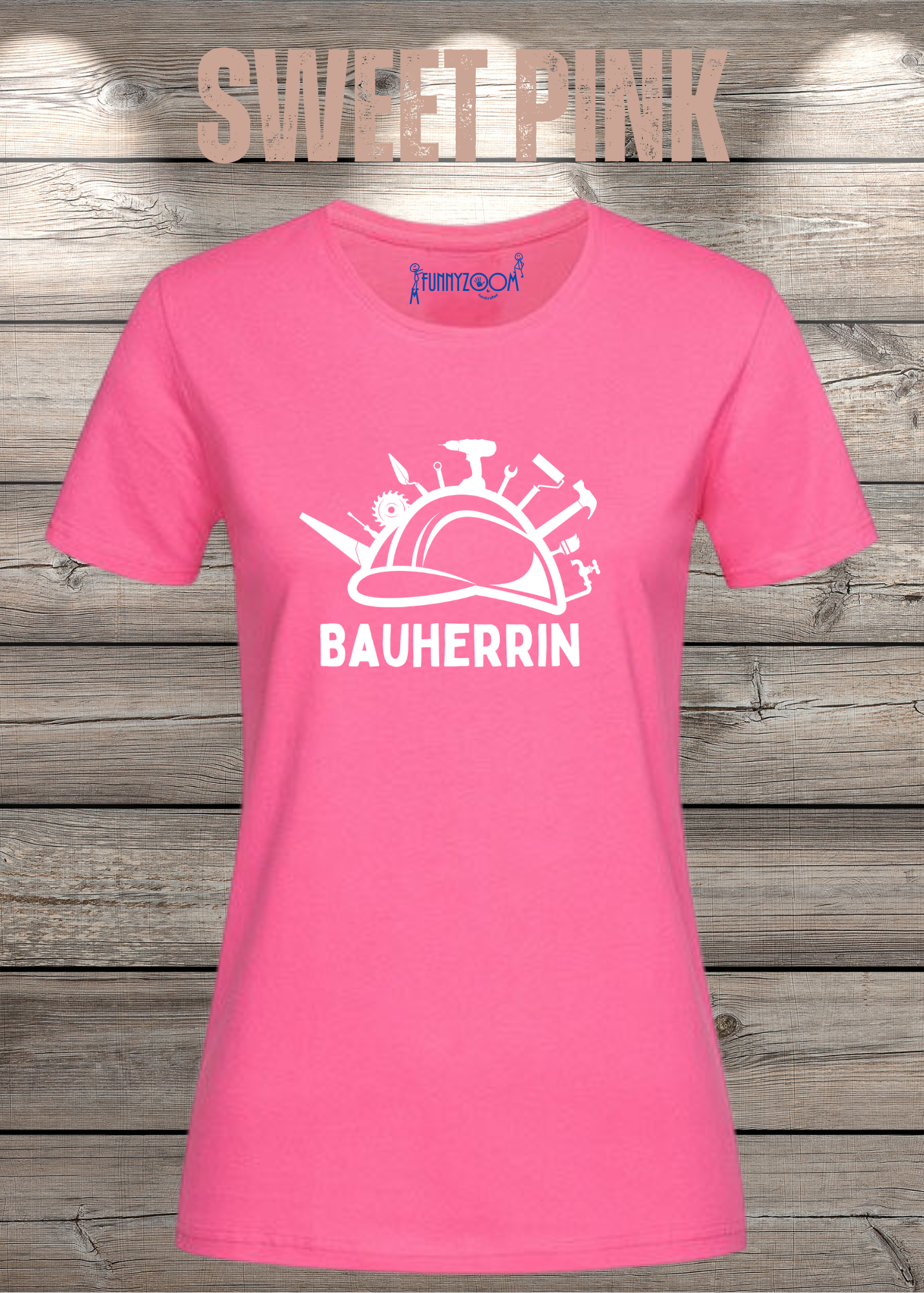 Damen T-Shirt Bauherrin Geschenkidee für Hausbesitzerin Witziges T-Shirt mit Spruch Lustiges Freizeit T-Shirt Haus bauen