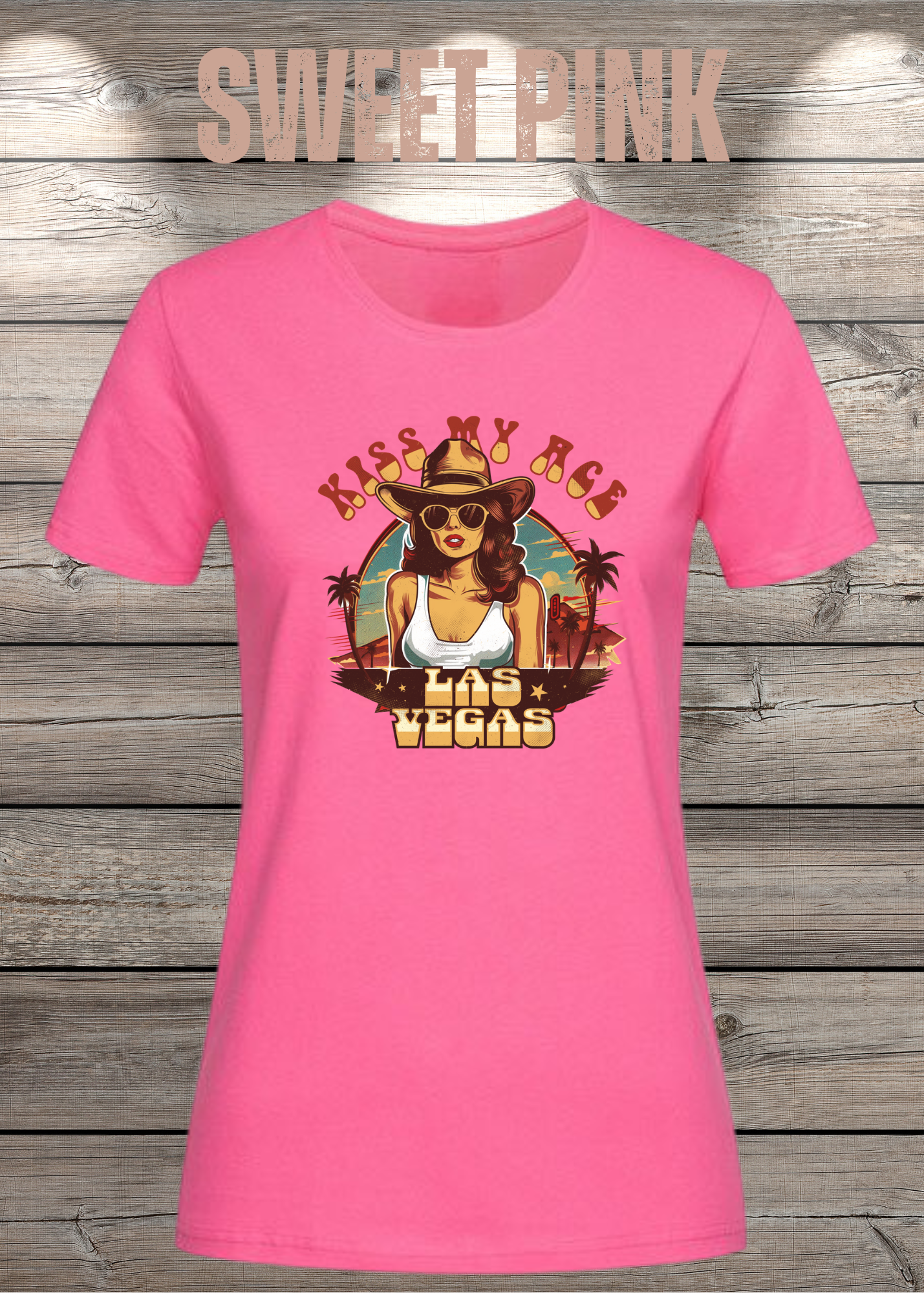 Kiss my Ace - Las Vegas Damen T-Shirt mit Spruch