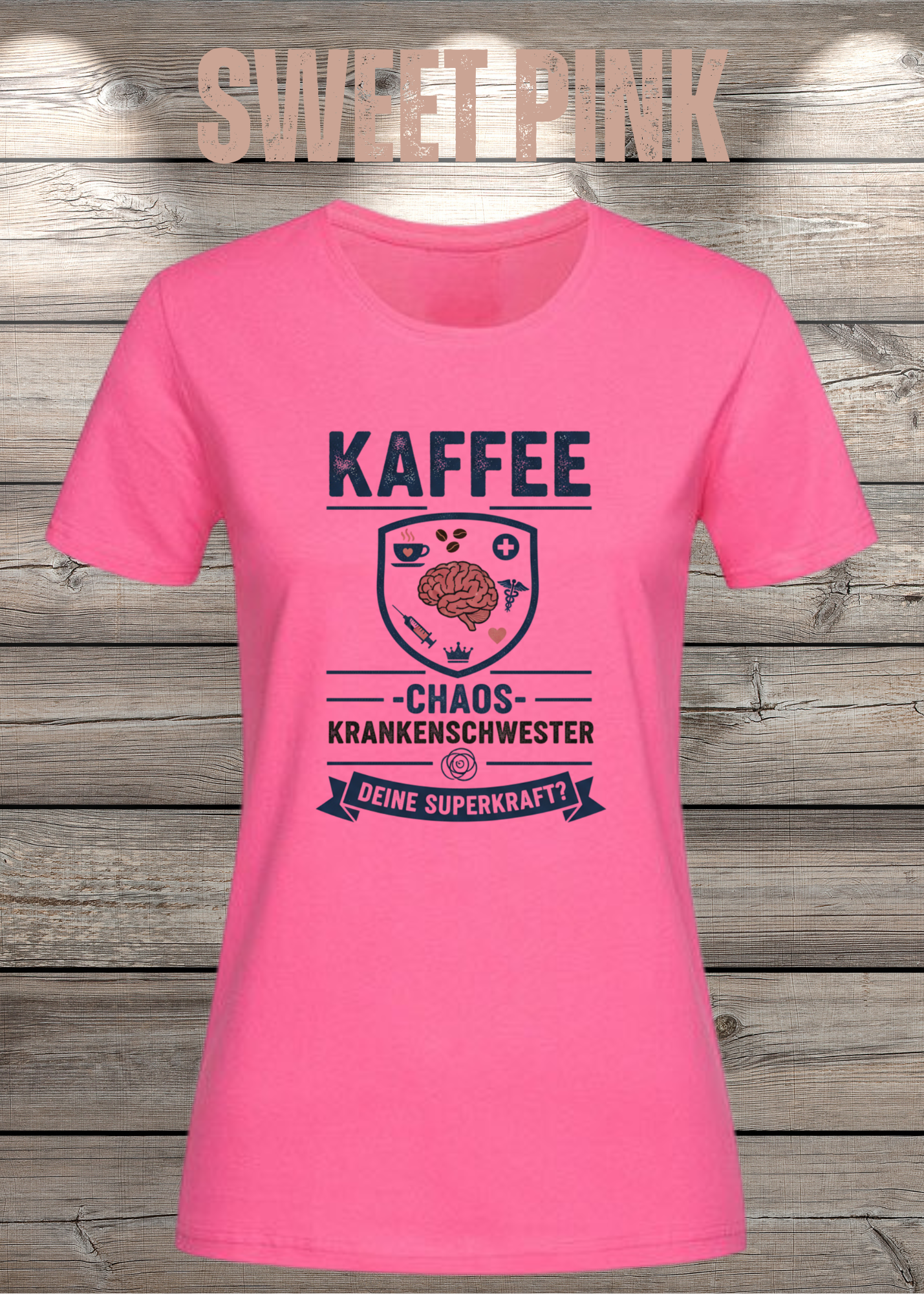 Krankenschwester T-Shirt - Kaffee Chaos Superkraft - Lustiges Geschenk