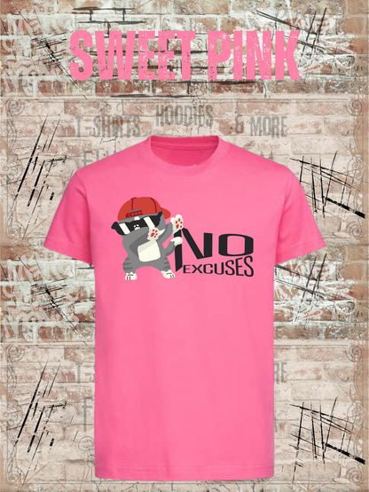 No Excuses Kinder T-Shirt – Keine Entschuldigung Lustiger Motivationsspruch für Kinder
