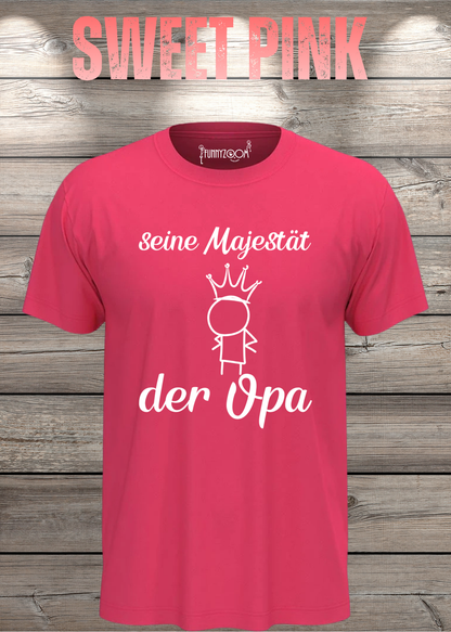 Herren T-Shirt Seine Majestät der Opa in Sweet Pink.