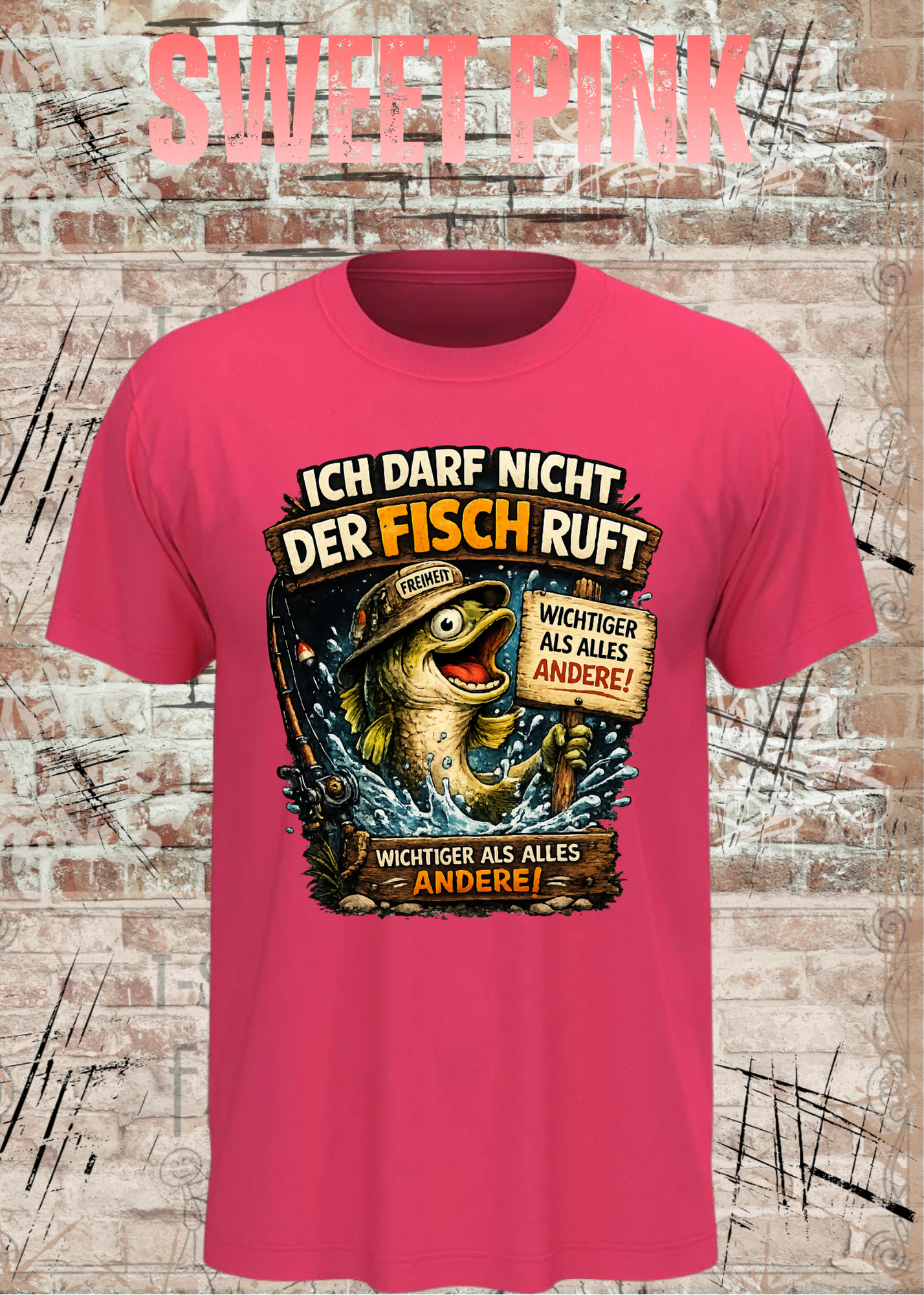 Unisex Angler T-Shirt – Ich darf nicht, der Fisch ruft | Lustiges Angel Shirt Geschenk