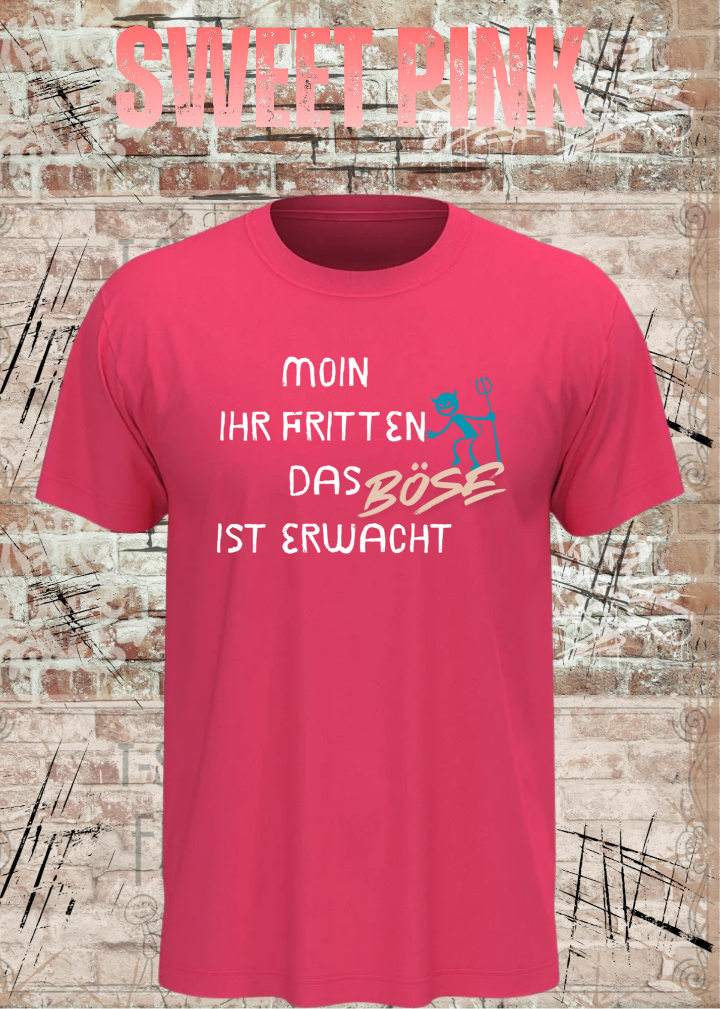 Moin Ihr Fritten das Böse ist erwacht T-Shirt – Lustiger Morgenmuffel Spruch Unisex