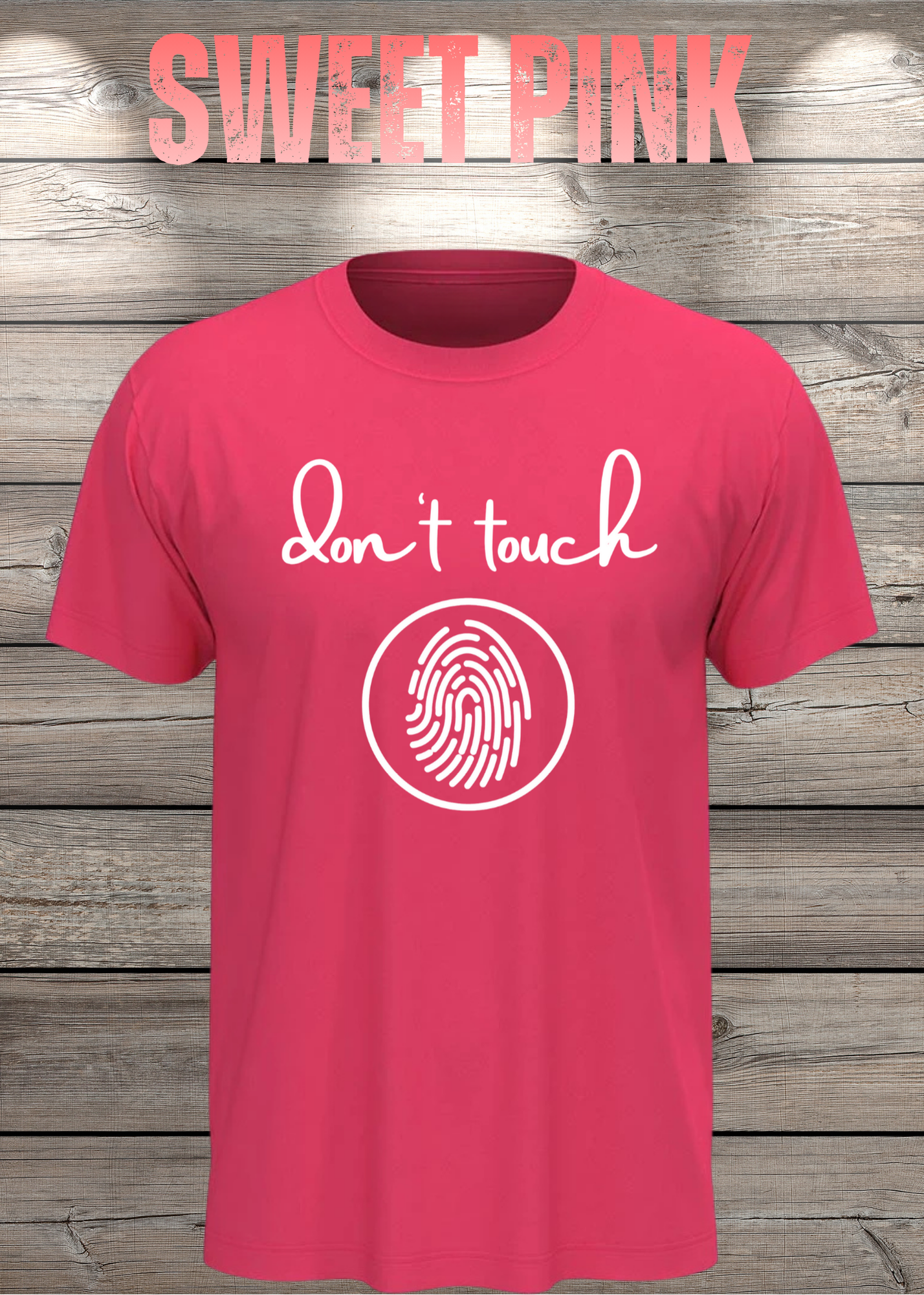 T-Shirt 'Don't touch Fingerprint' - Witziges Spruch-Shirt für Grenzensetzer