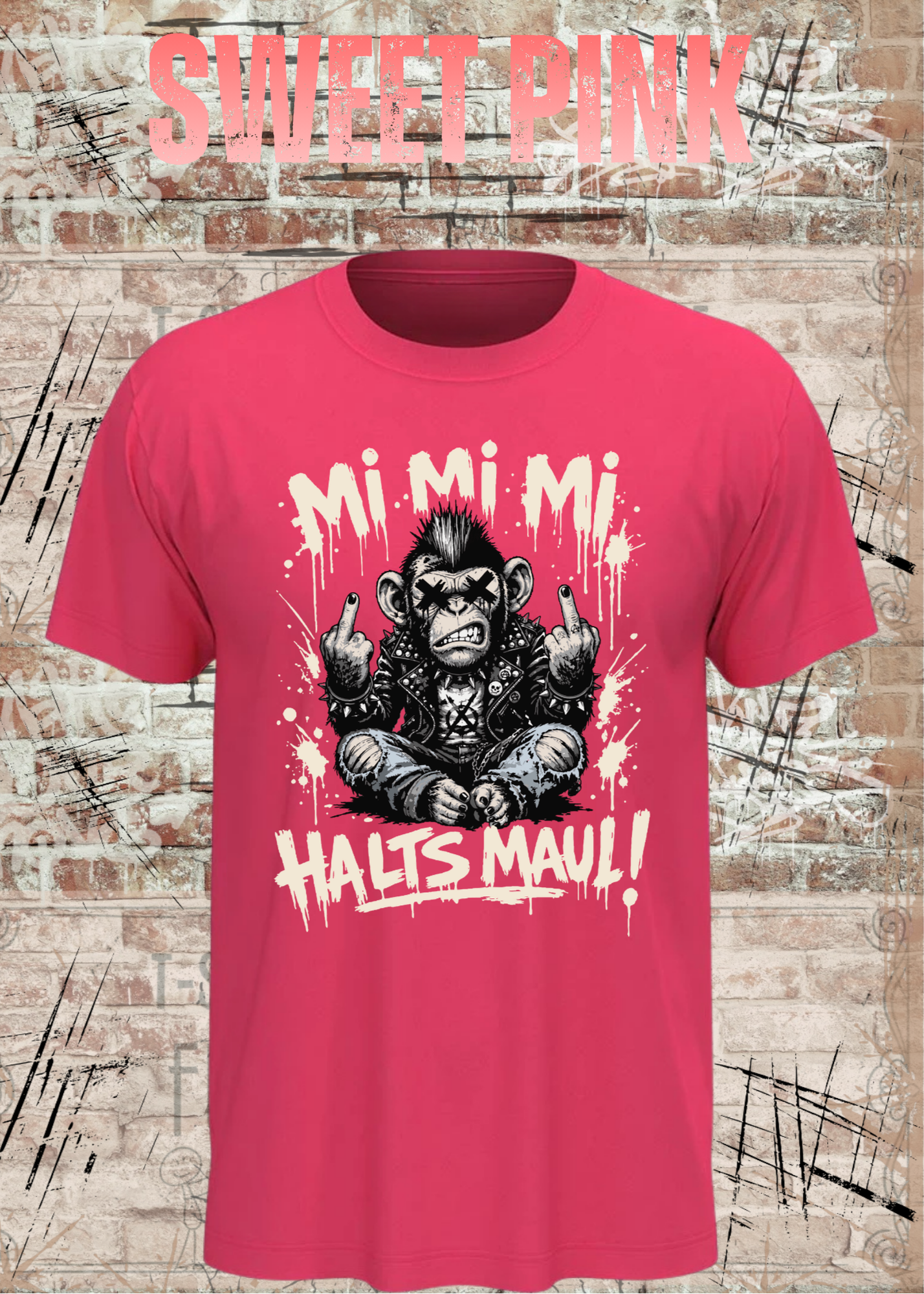 Mi Mi Mi Halt’s Maul Affe T-Shirt – Freches Punk Statement Shirt