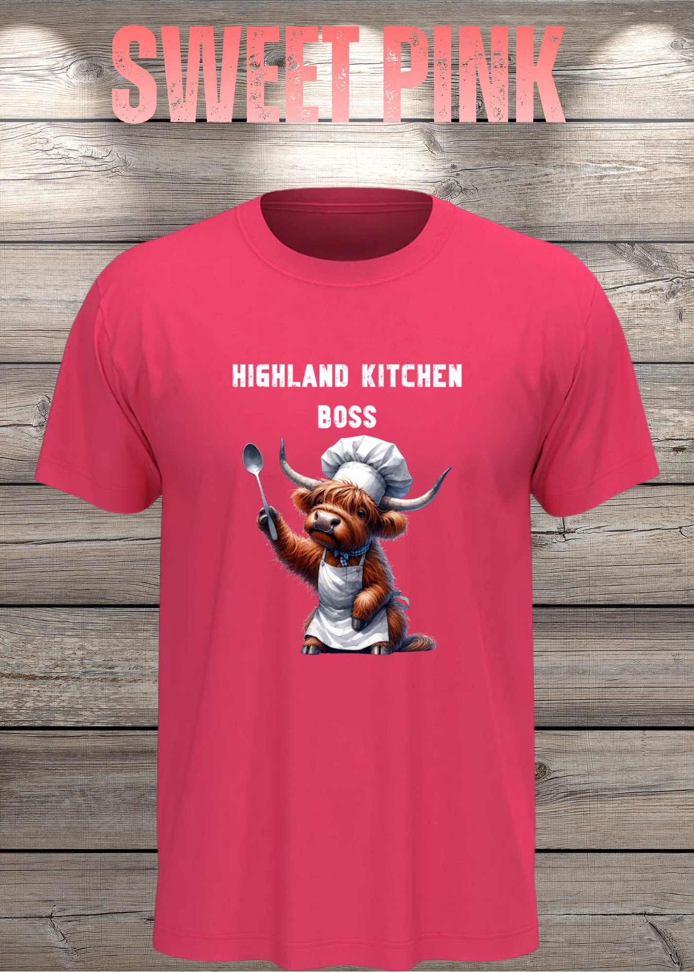 Highland Kuh Unisex T-Shirt Highland Kitchen Boss - Zottel-Chef - Zottel Chefin