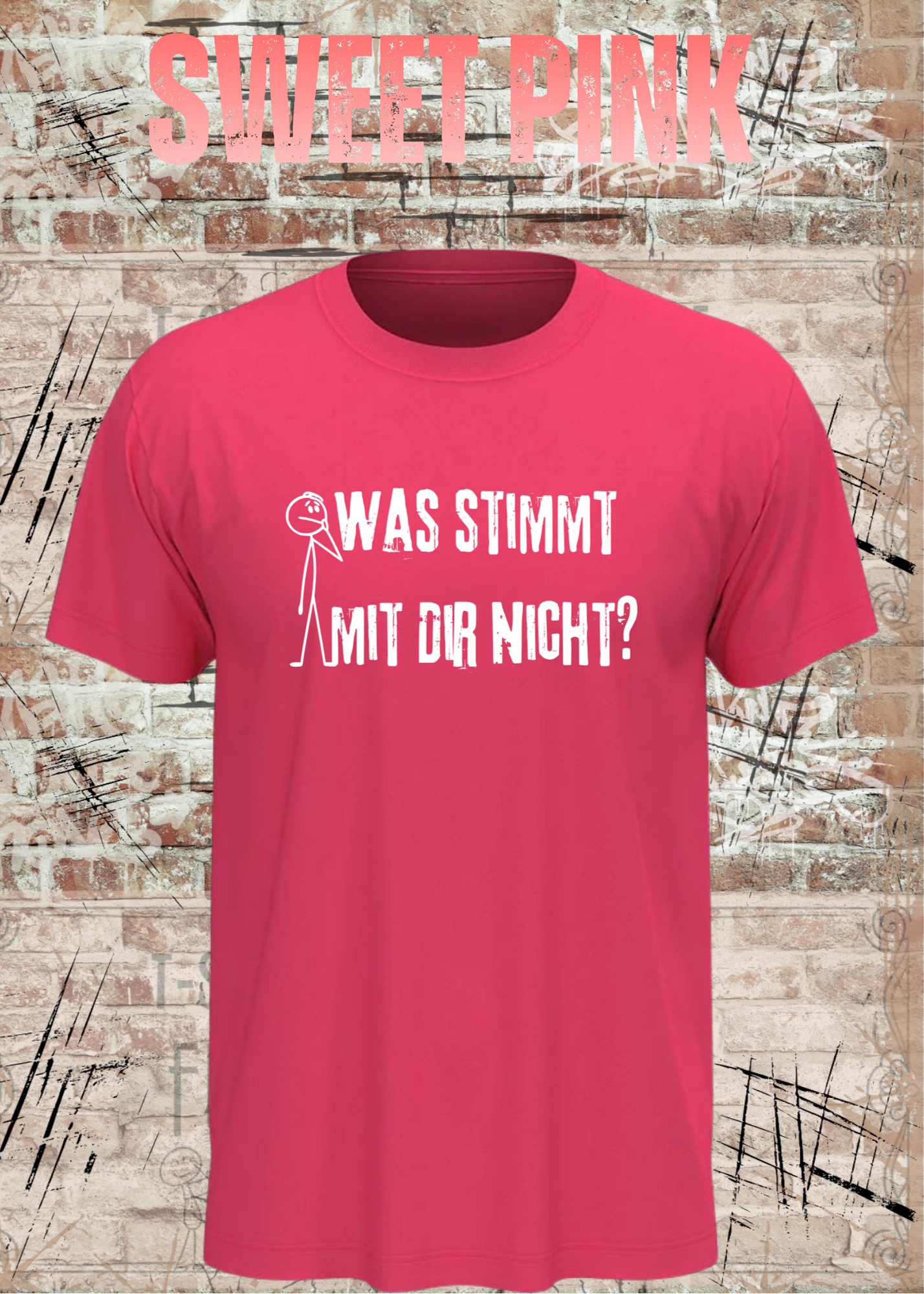 Was stimmt mit dir nicht T-Shirt – Lustiger Spruch Statement Shirt Geschenk