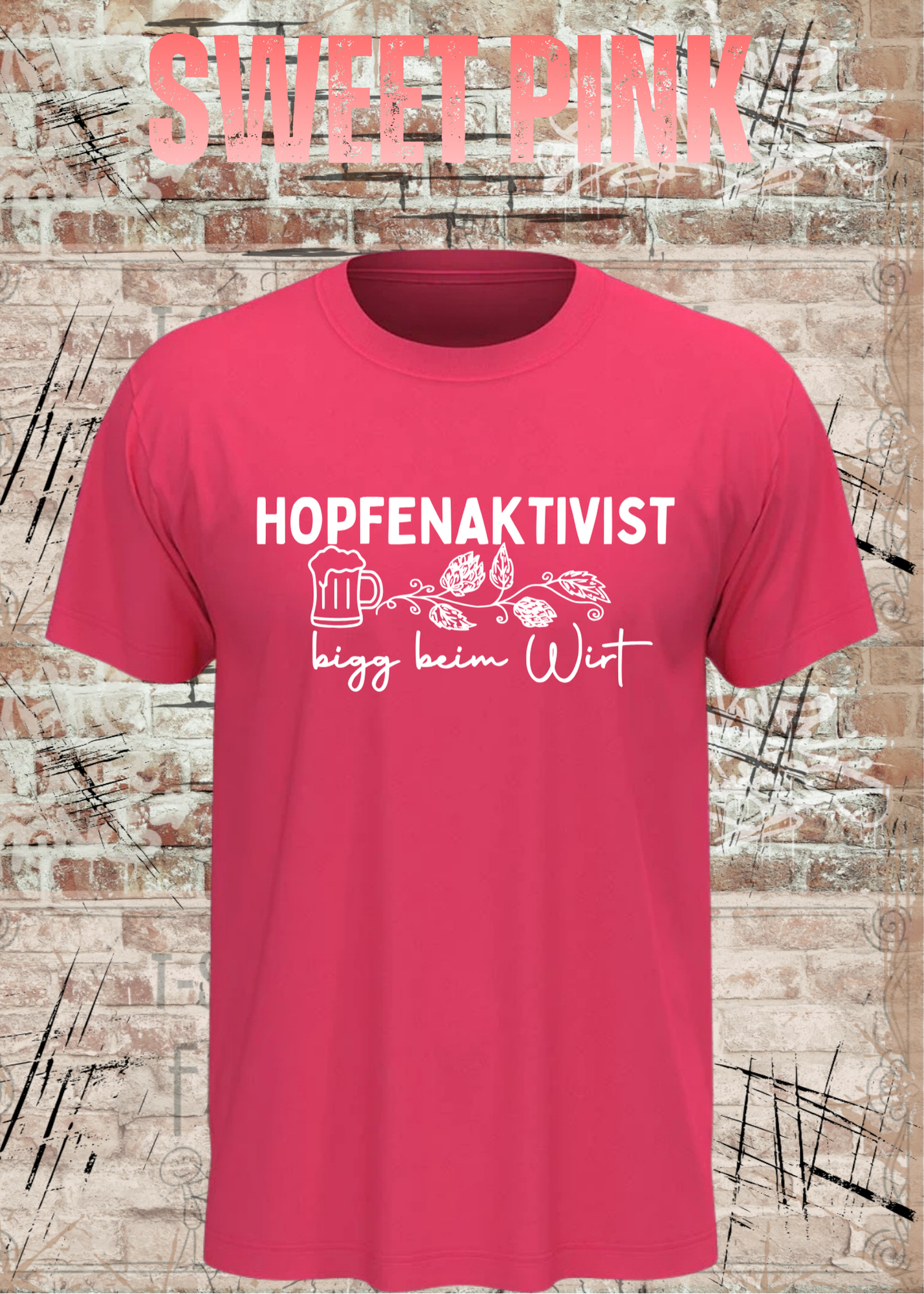 Hopfenaktivist T-Shirt – „bigg beim Wirt“ – Lustiges Bier Shirt für Männer