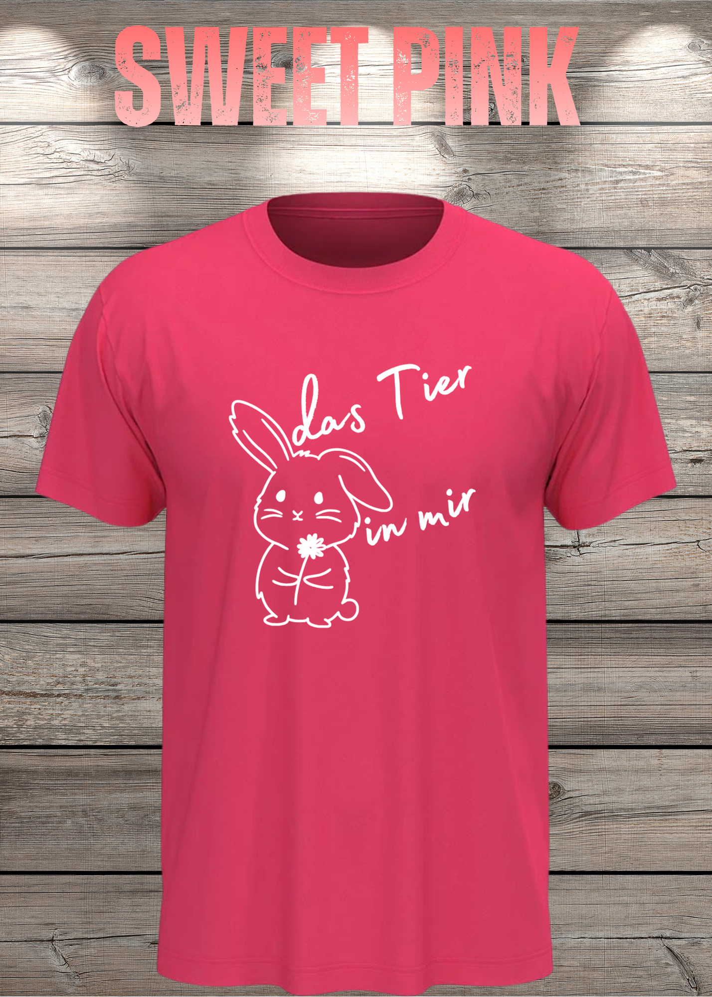T-Shirt 'Das Tier in mir' - Witziges Spruch-Shirt mit süßem Hasen-Motiv