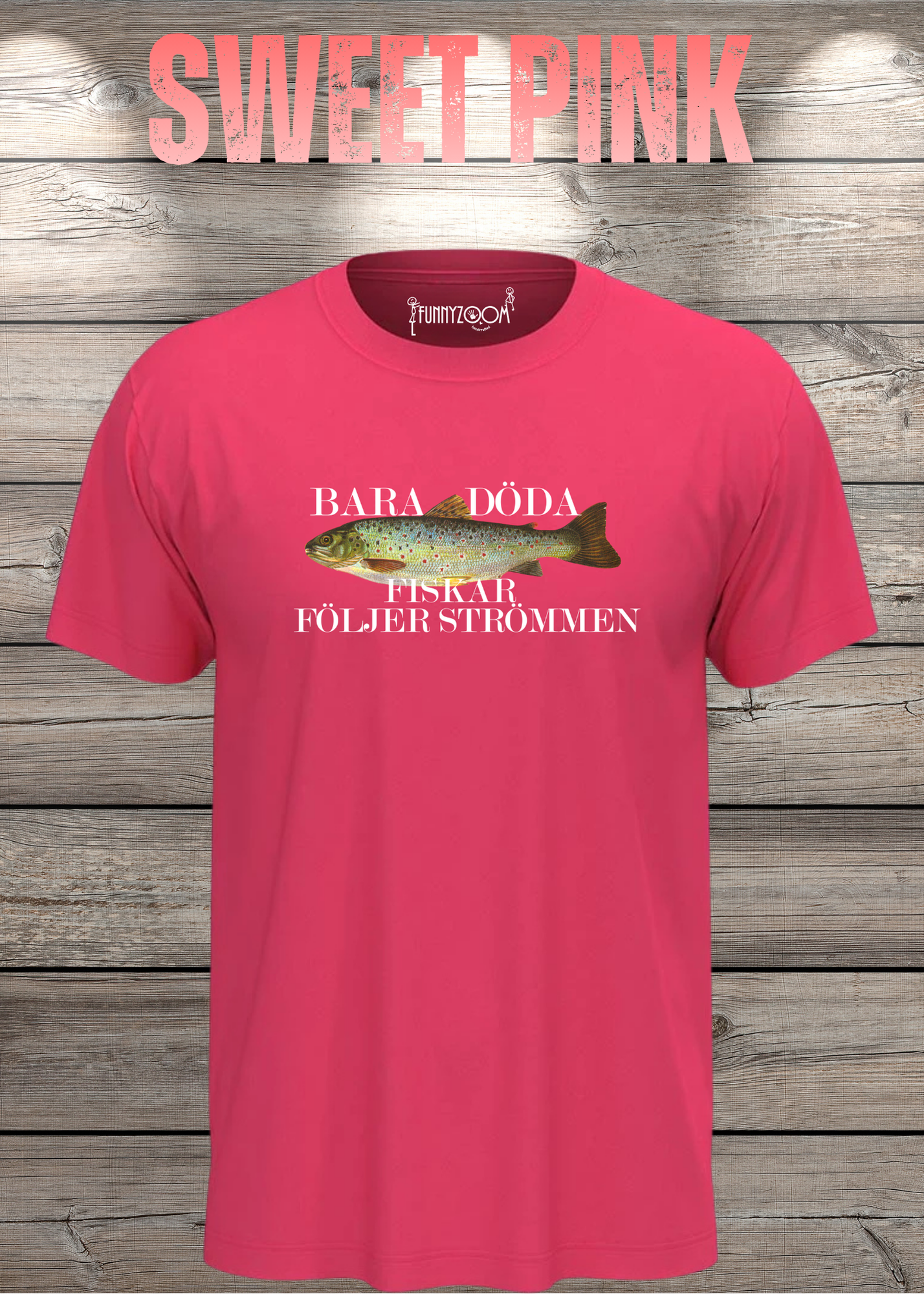 T-Shirt 'Bara Döda Fiskar Följer Strömmen' - Schwedischer Spruch Geschenk Unisex