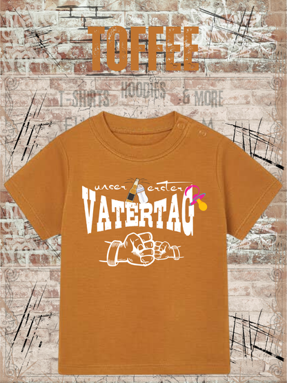 Baby Maedchen T-Shirt Unser erster Vatertag Suesse in Toffee.