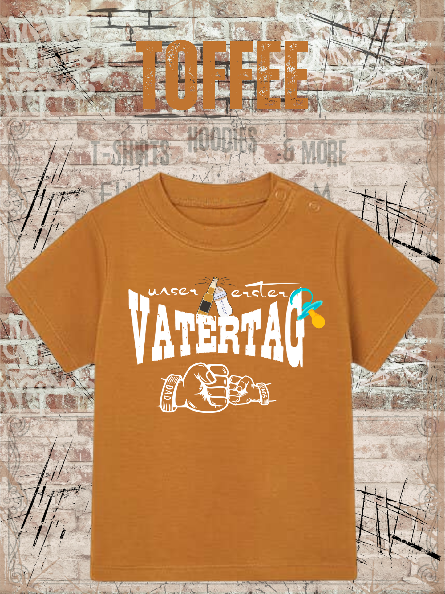 Baby Jungen T-Shirt Unser erster Vatertag Süße Geschenkidee Papa Witziges Baby Shirt