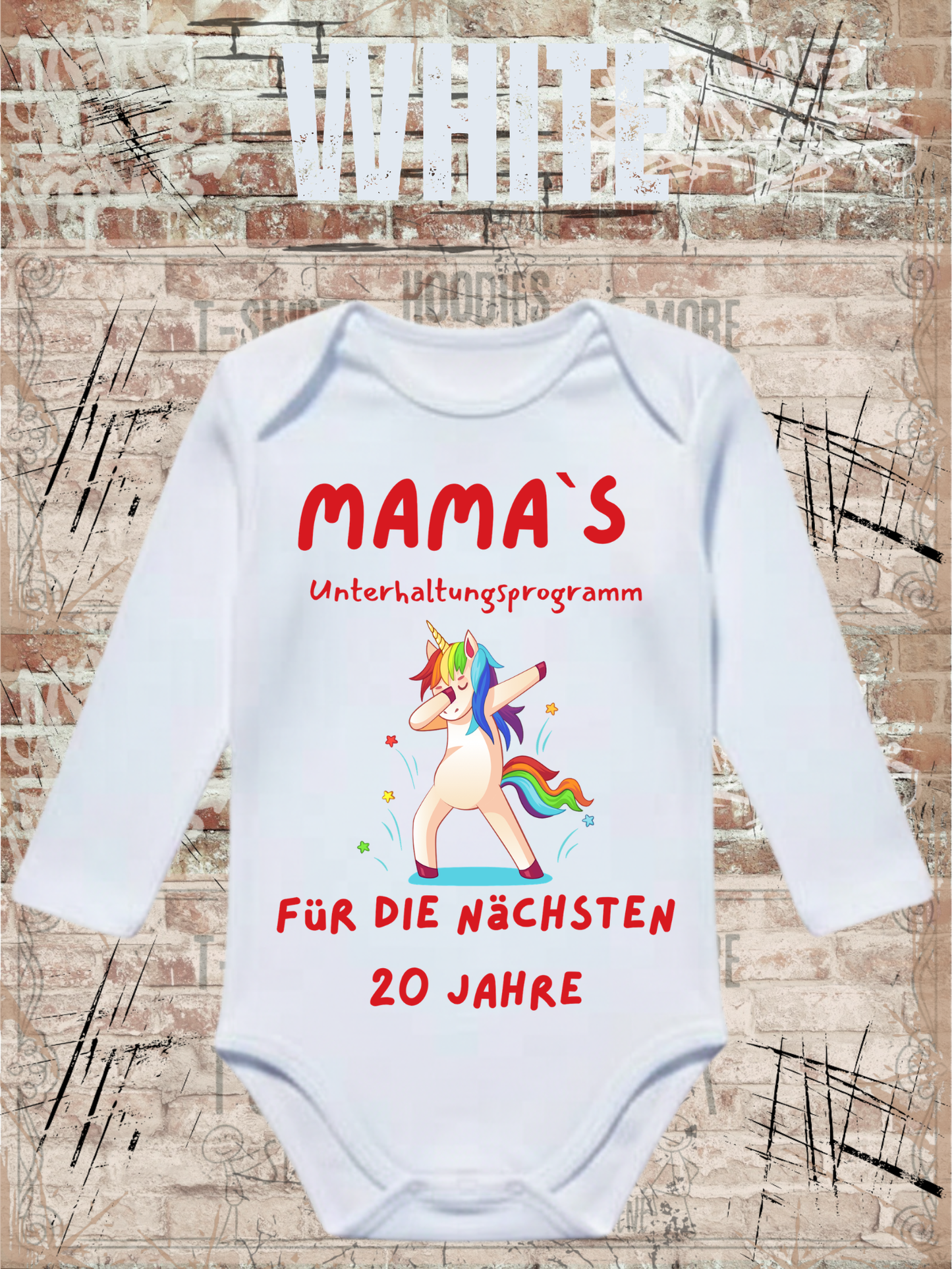 Baby Body 'Mamas Unterhaltungsprogramm' - Lustiger Babybody als Geschenk zur Geburt