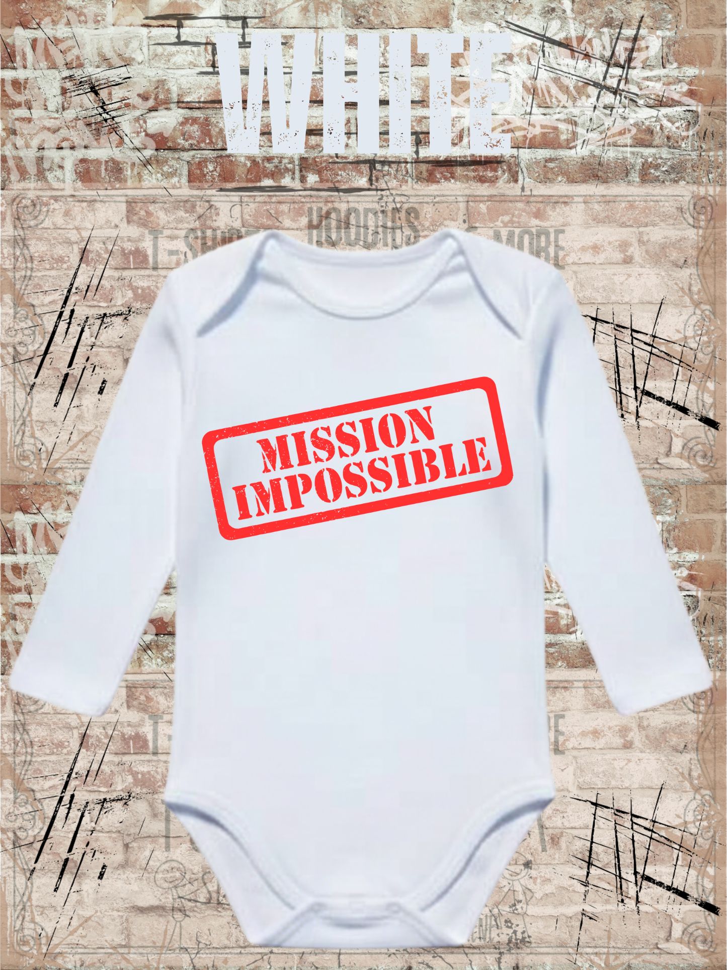 Baby Body Langarm Mission Impossible | Bio-Baumwolle Strampler