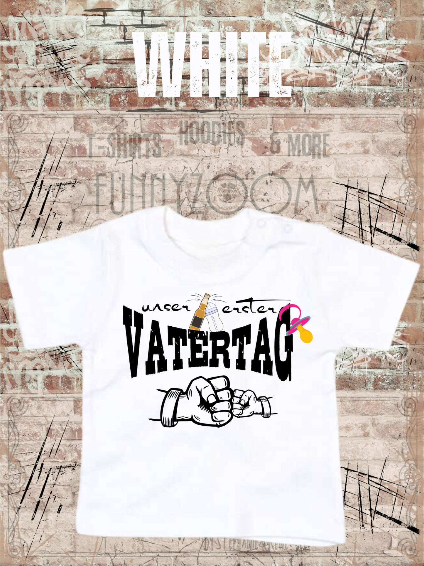 Baby Maedchen T-Shirt Unser erster Vatertag Suesse Geschenkidee Papa Witziges Baby Shirt