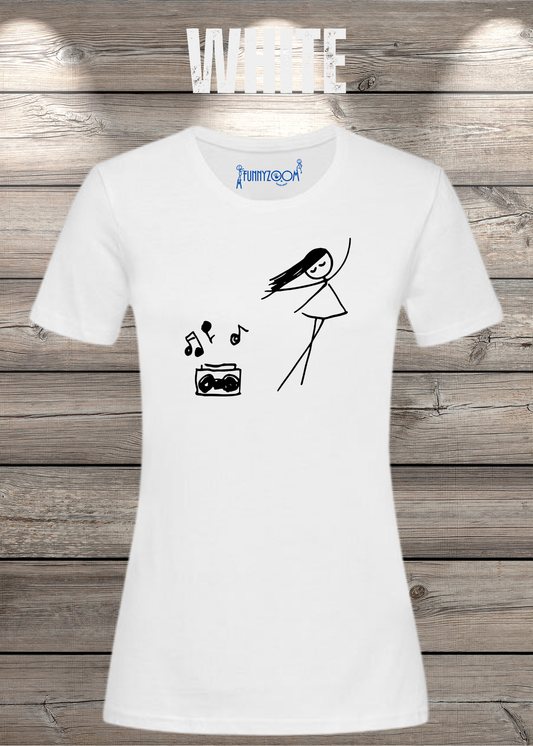 Damen T-Shirt Music for Life – T-Shirt in White.